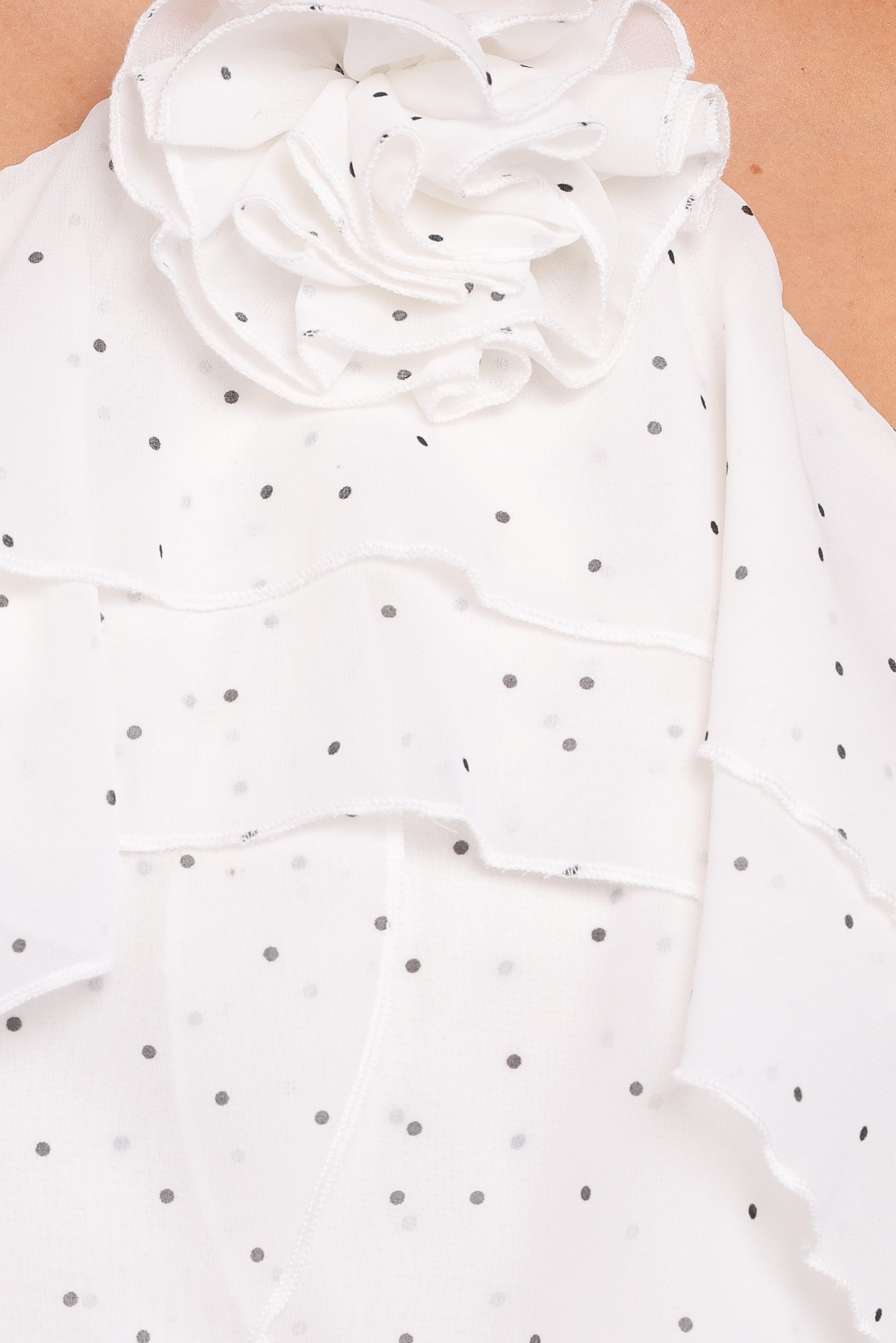 SETS Kit Ruffled Skort Set - White Polka Dot