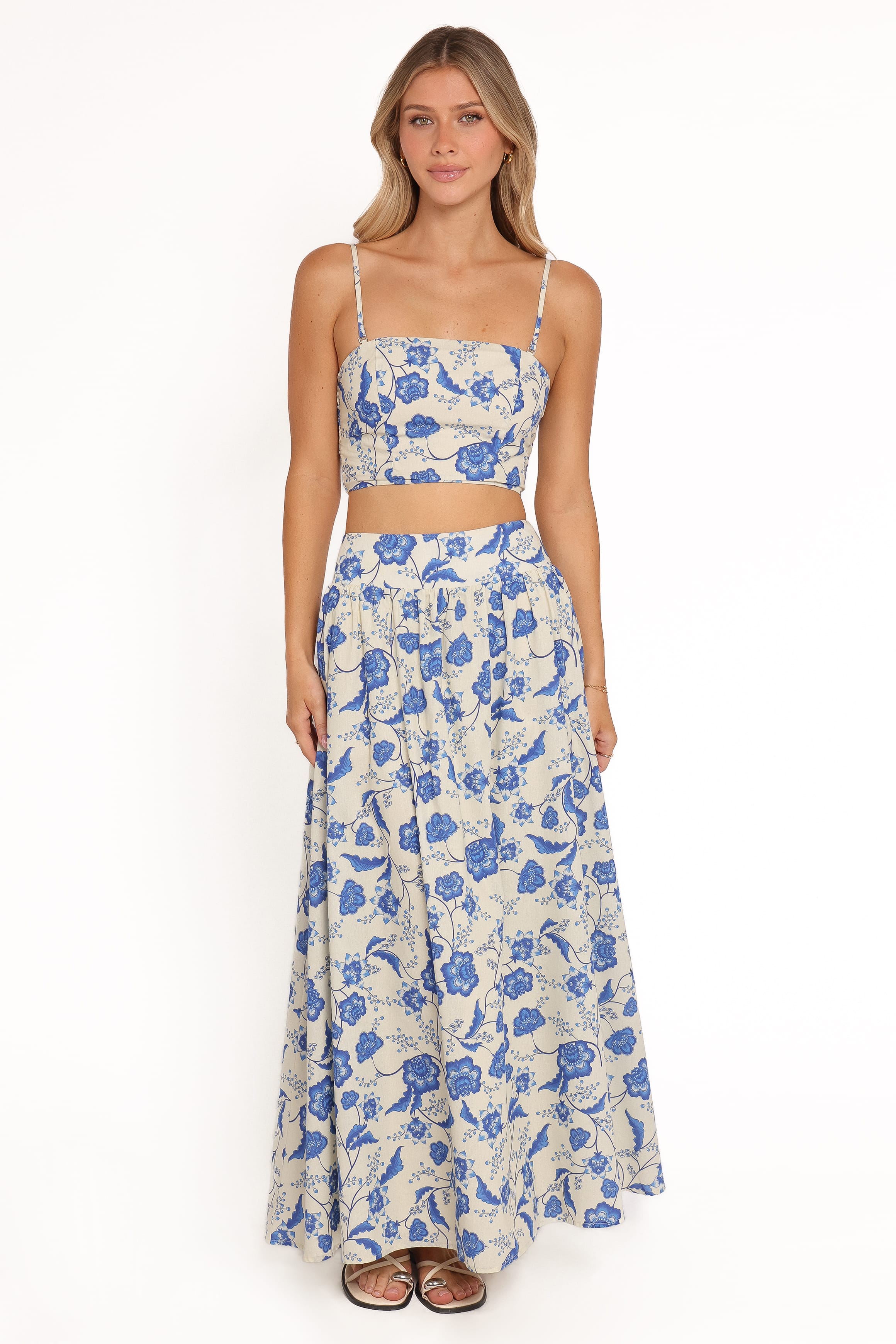 SETS Kristy Maxi Skirt Set - Cream Floral