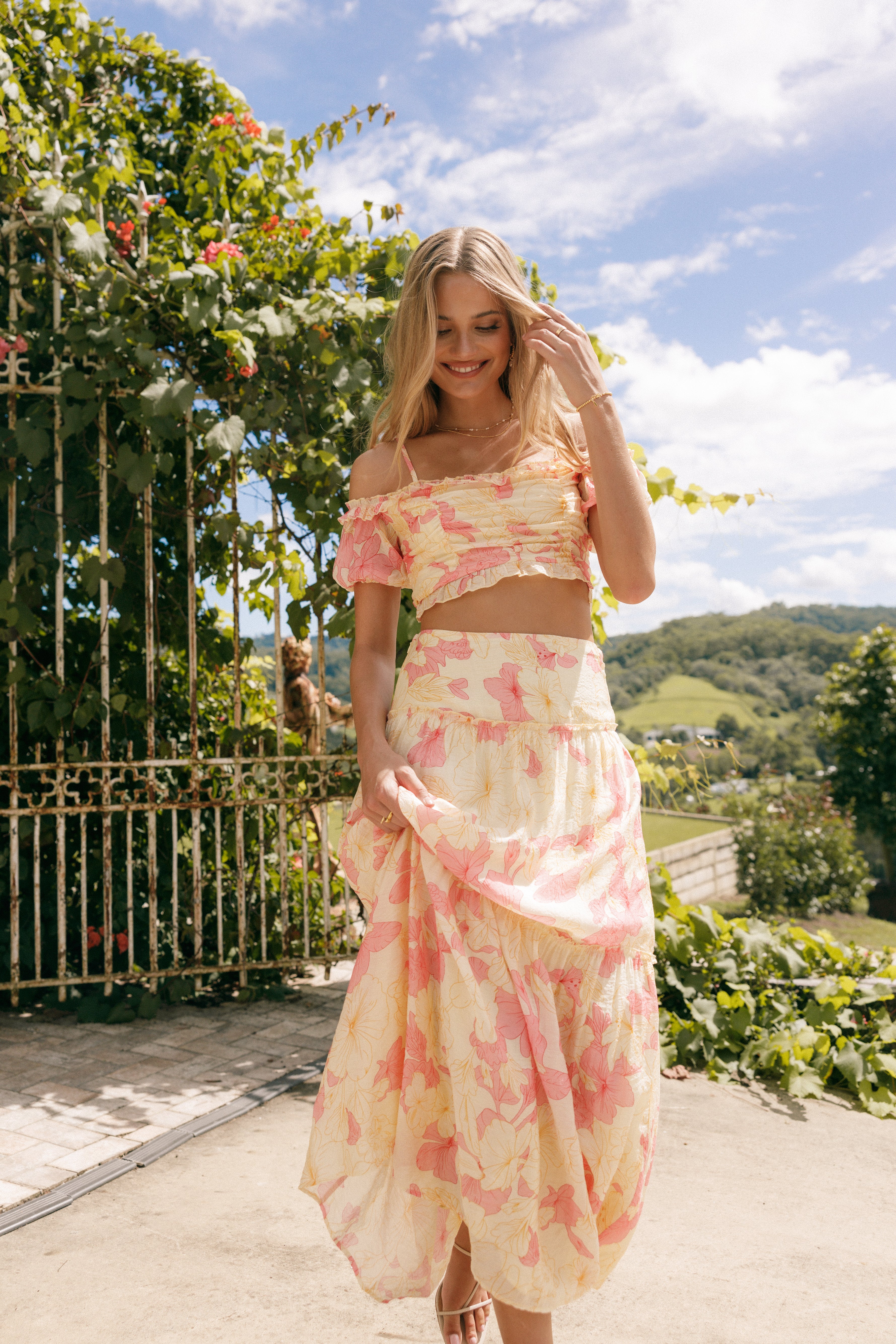 SETS Lily Two Piece Set - Yellow Pink