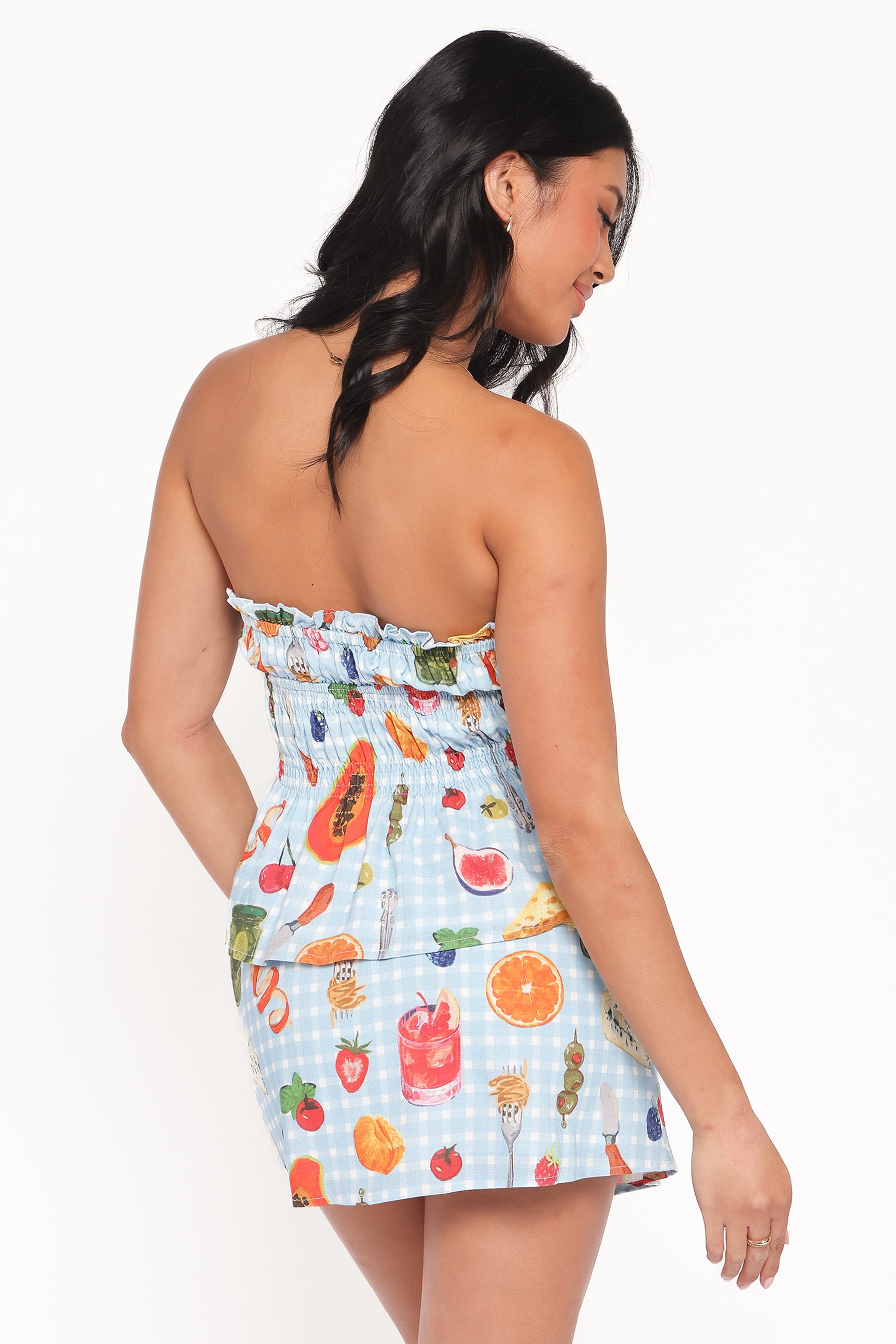 SETS Luna Skirt Set - Blue Picnic Print