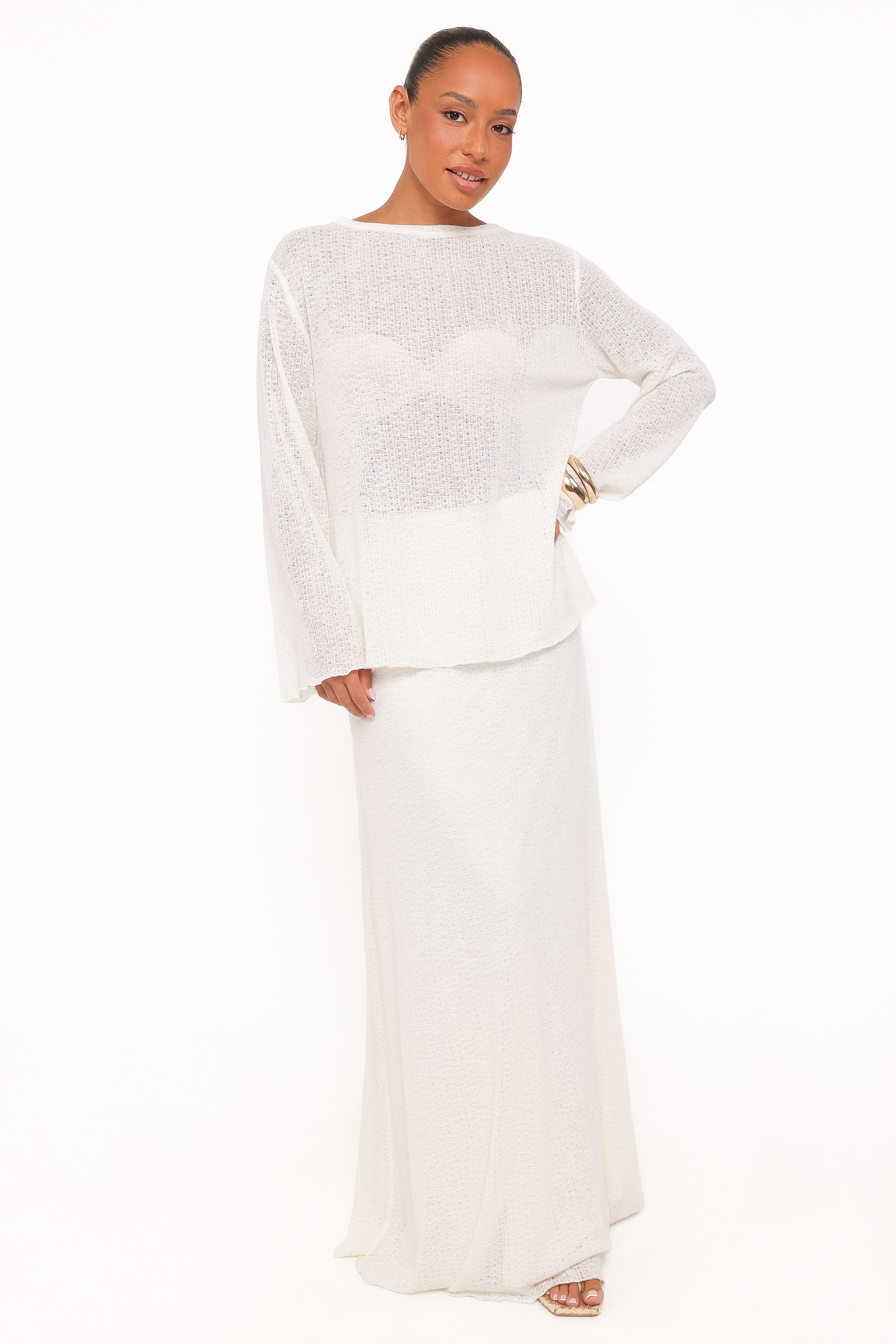 SETS Lune Knit Skirt Set - Cream