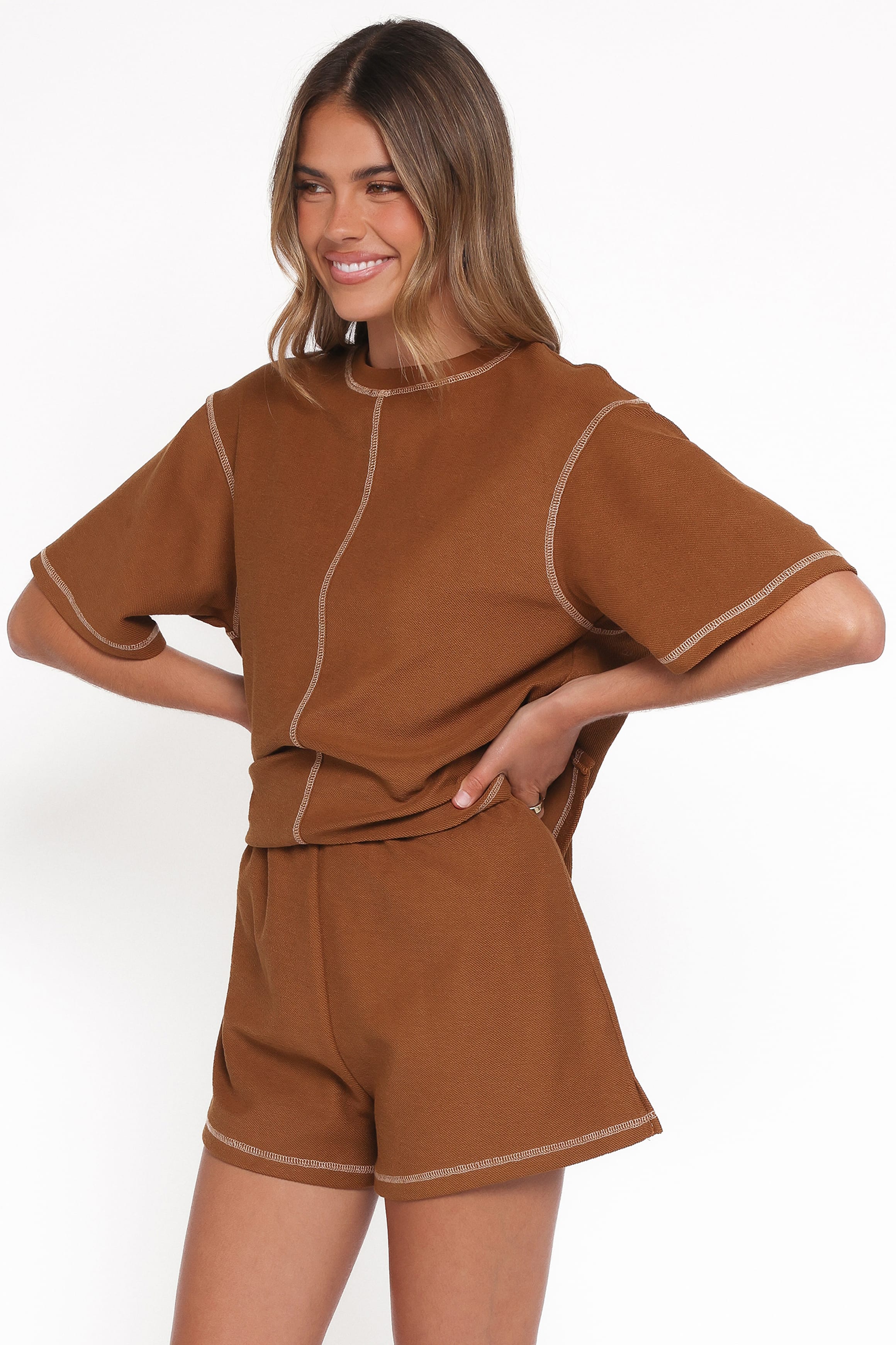 SETS Melody Knit Short Set - Chocolate
