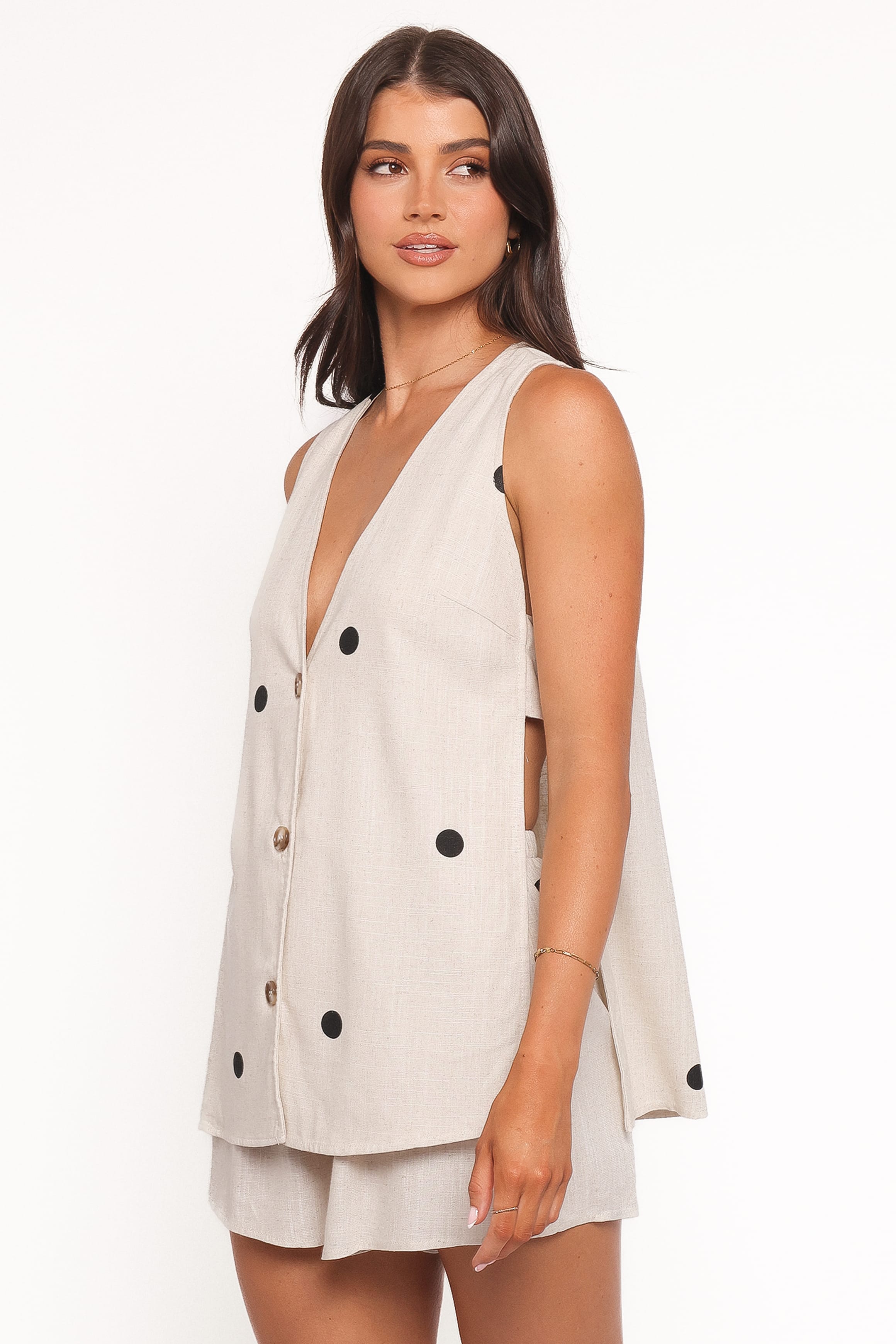 SETS Miller Short Set - Beige Polka Dot