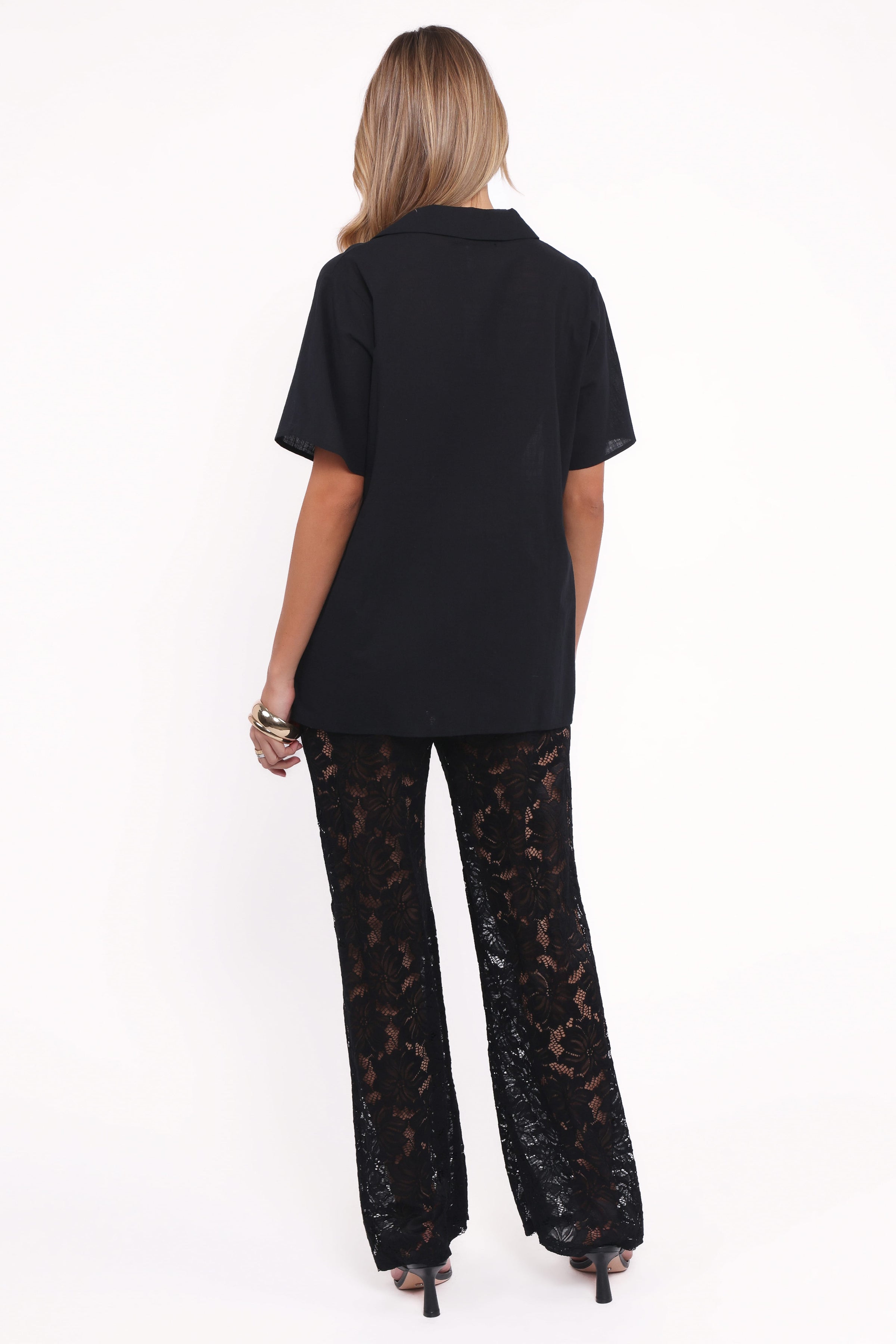 SETS Mindy Lace Pant Set - Black
