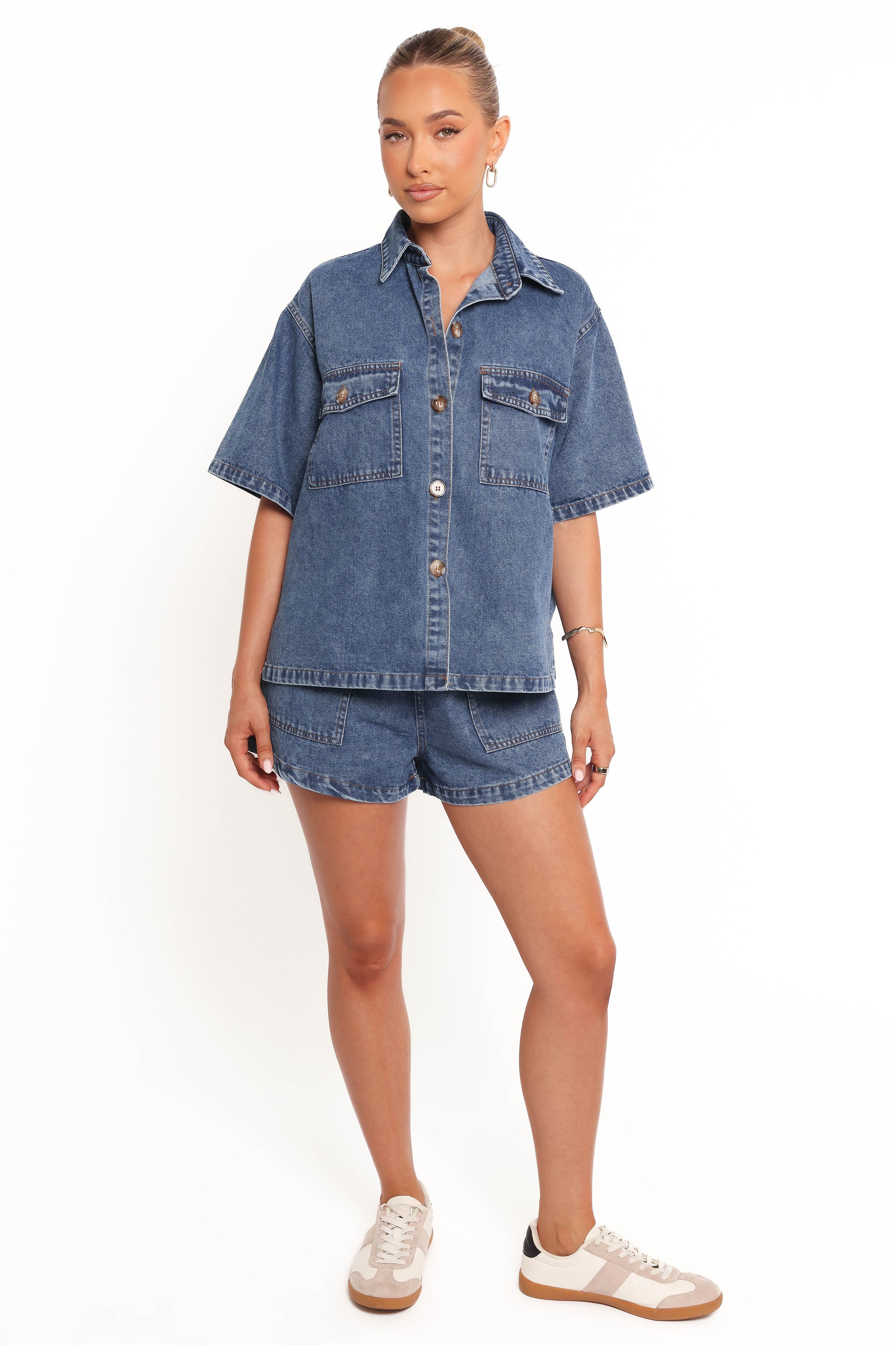 SETS Noor Denim Short Set - Dark Blue