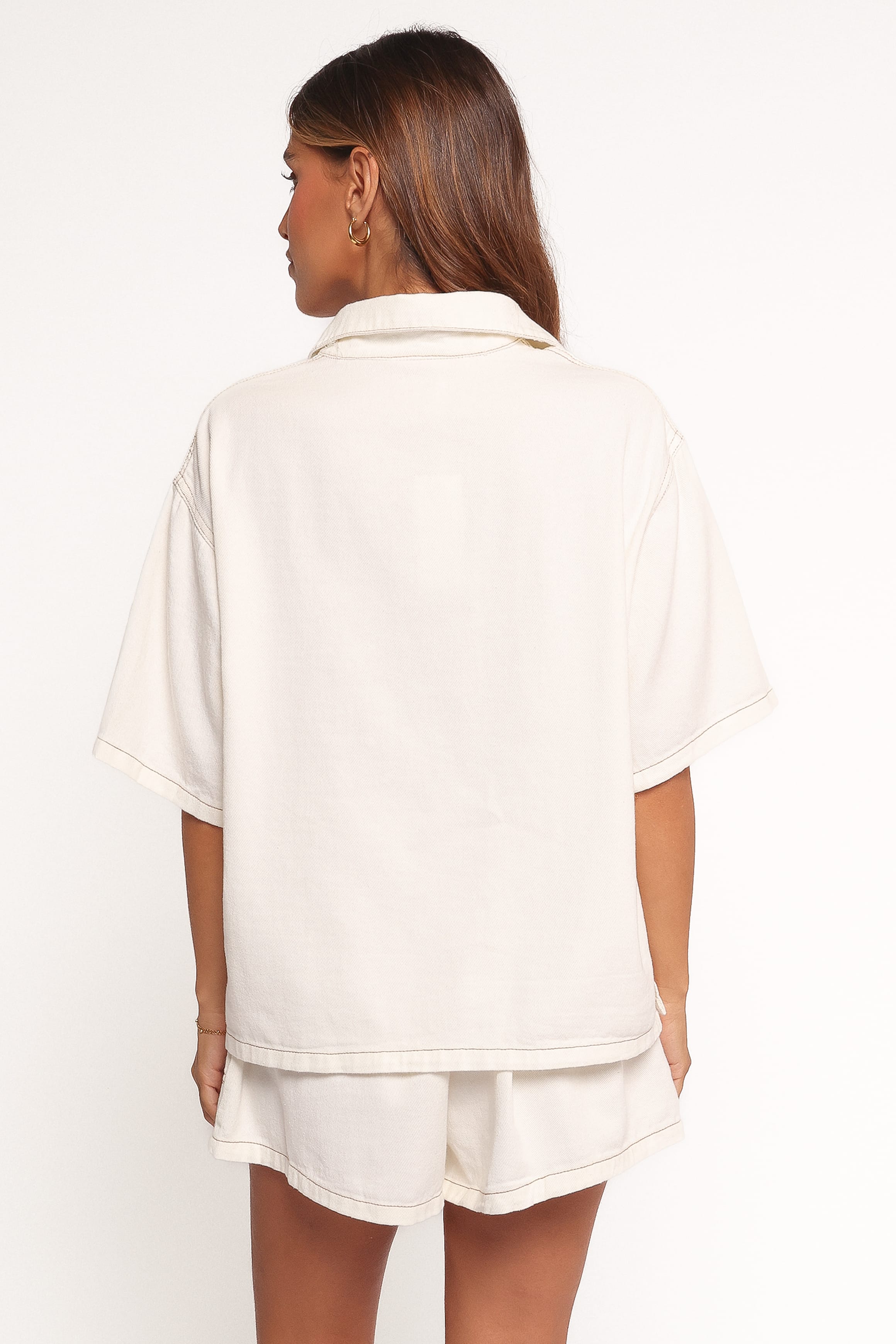 SETS Noor Denim Short Set - White