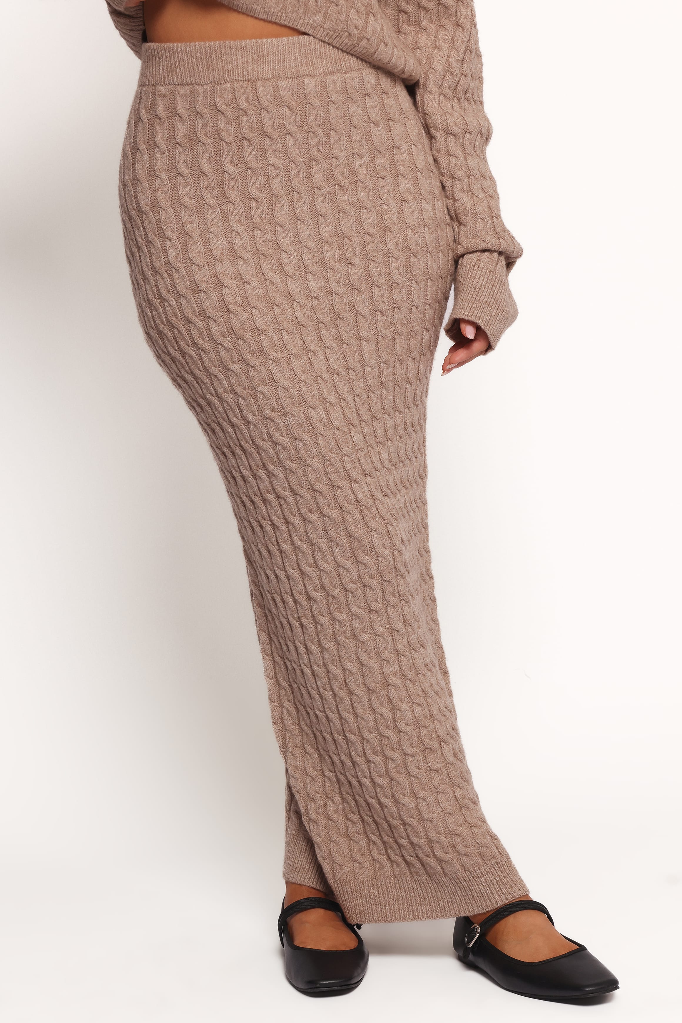 SETS Reid Cable Knit Skirt Set - Taupe