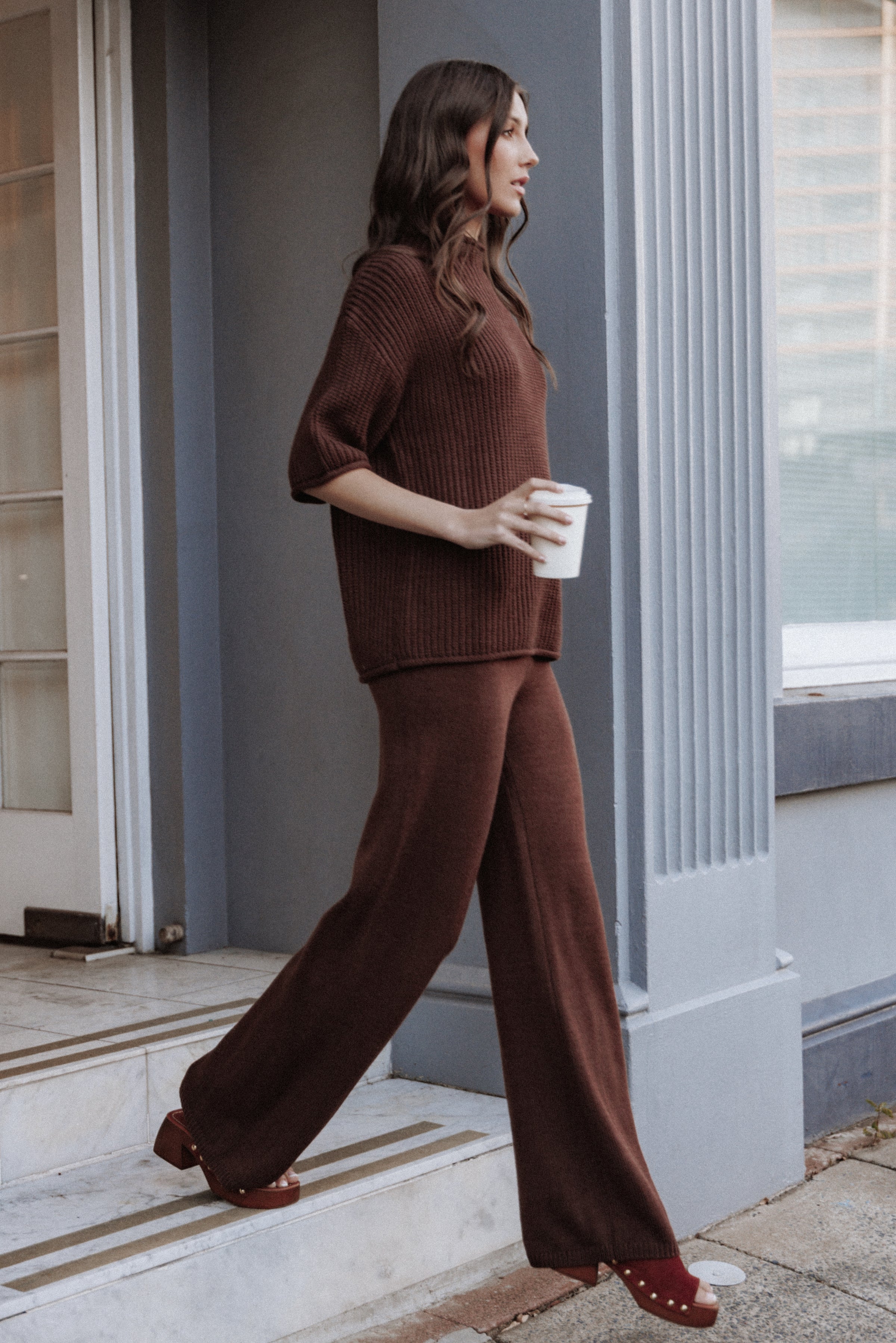 SETS Remii Knit Pant Set - Chocolate