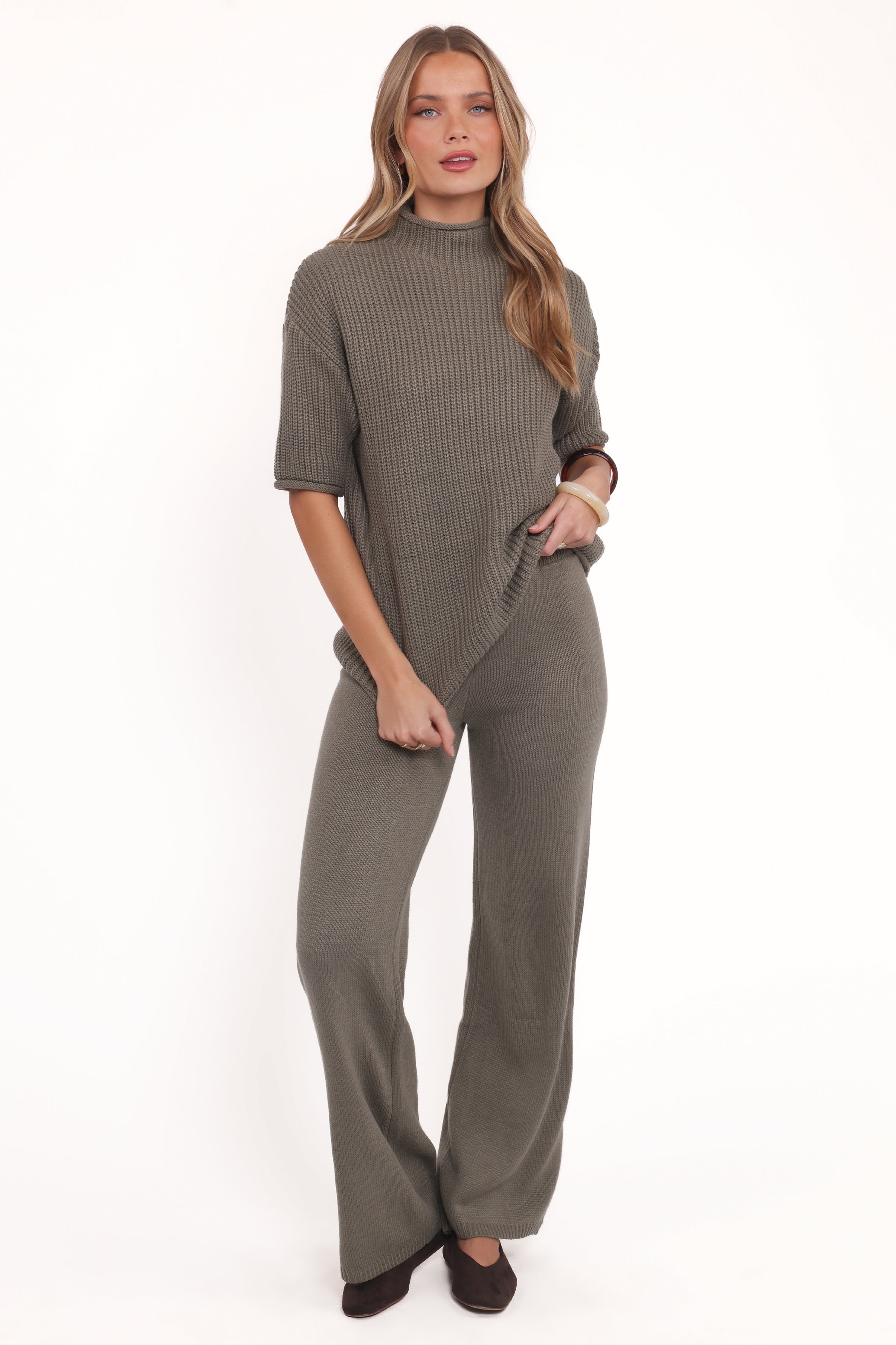 SETS Remii Knit Pant Set - Khaki