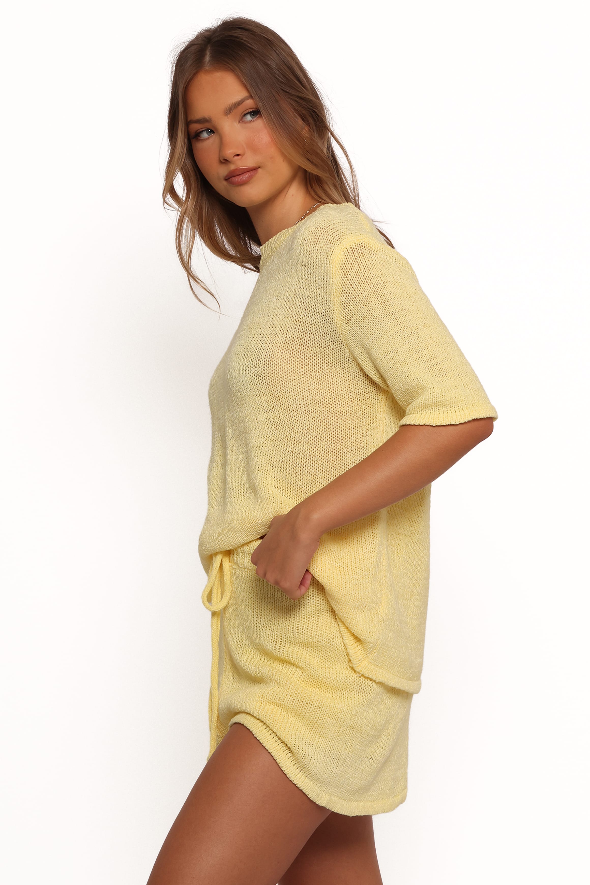 SETS Rita Knitted Short Set - Yellow