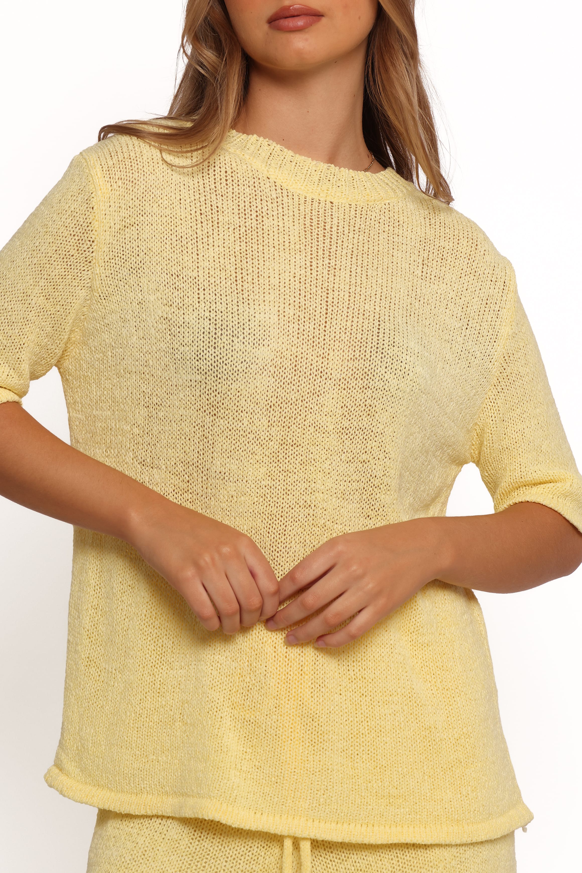 SETS Rita Knitted Short Set - Yellow