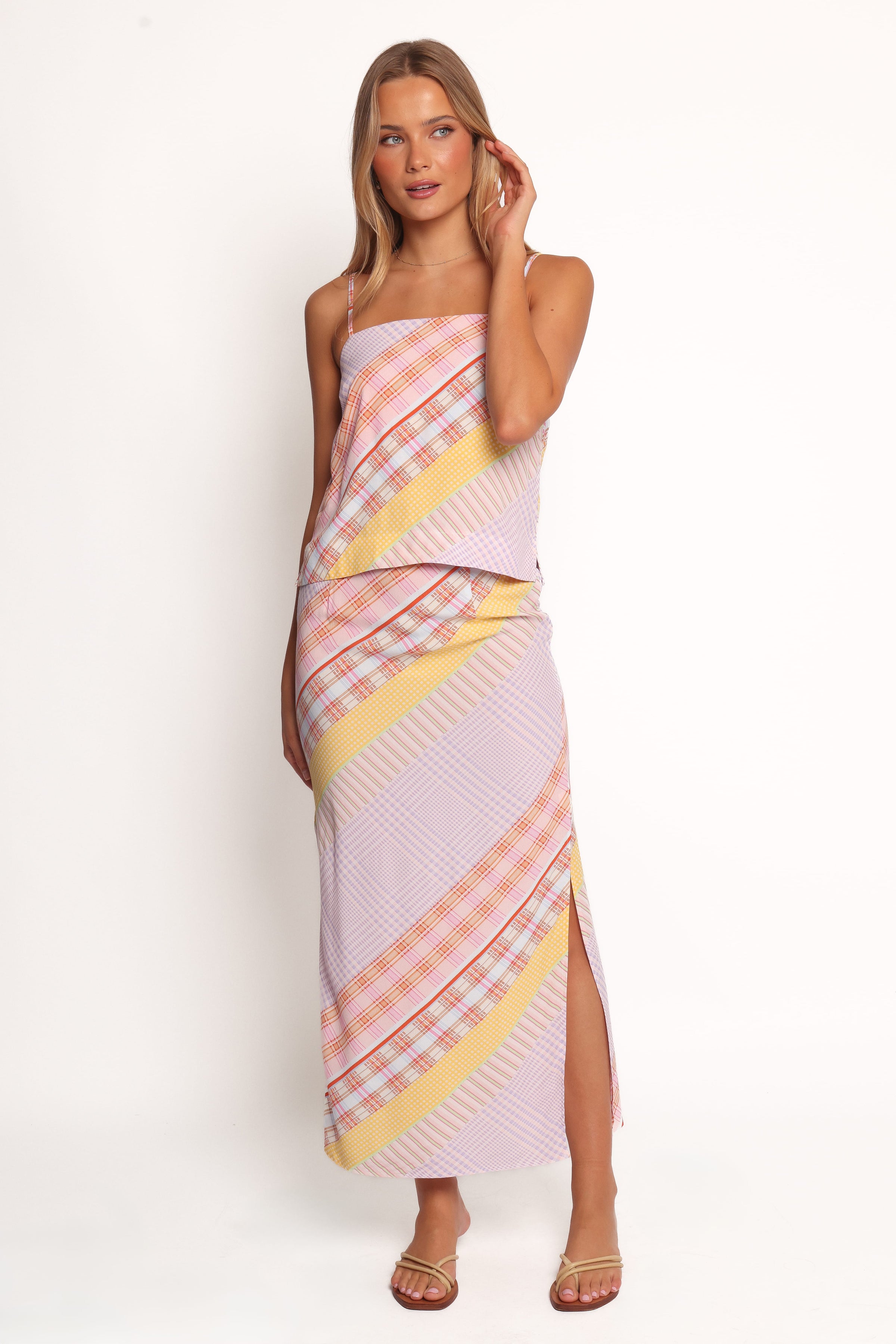 SETS Riven Skirt Set - Pink Plaid