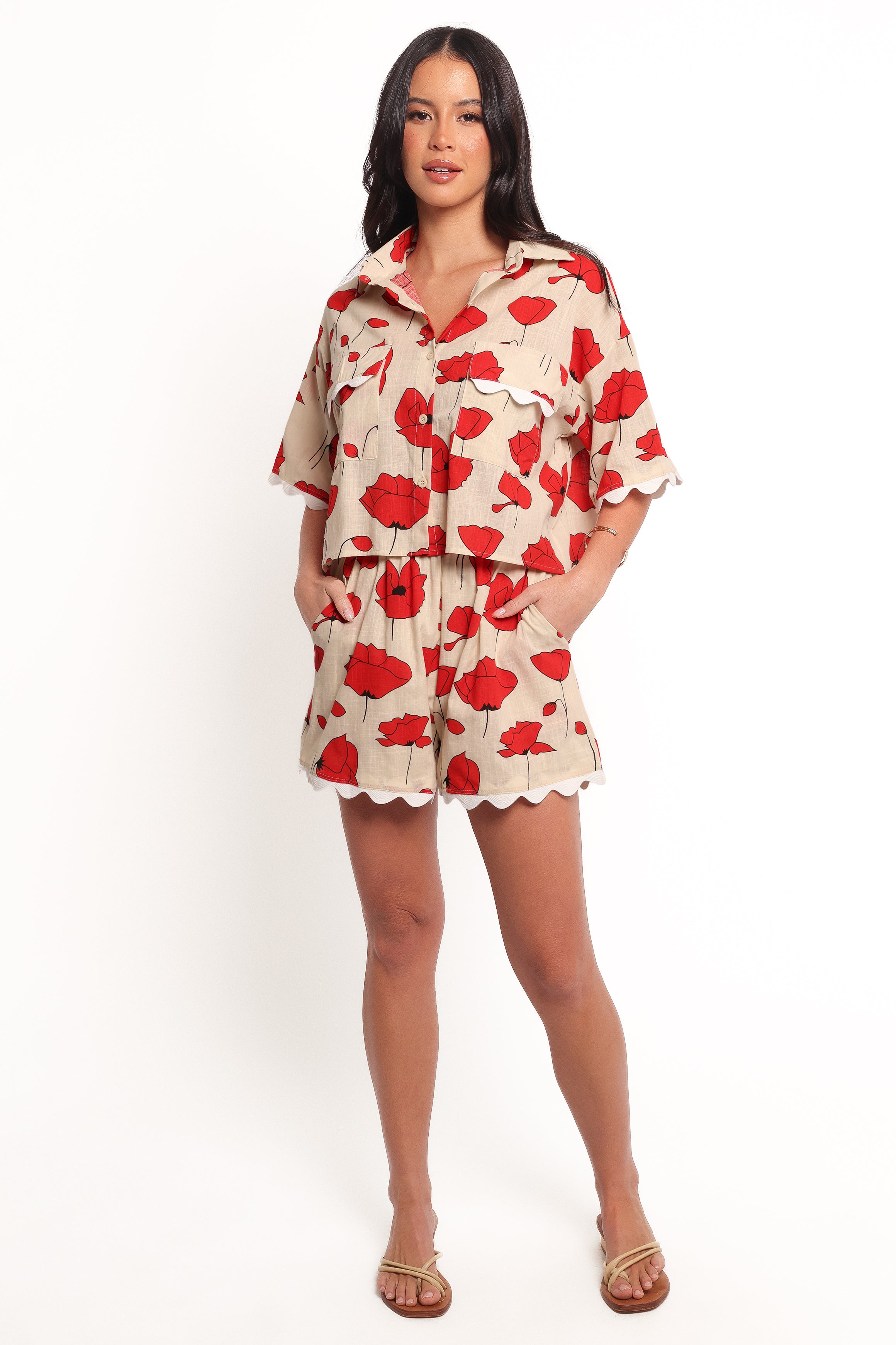 SETS Sallio Short Set - Red Beige Poppy