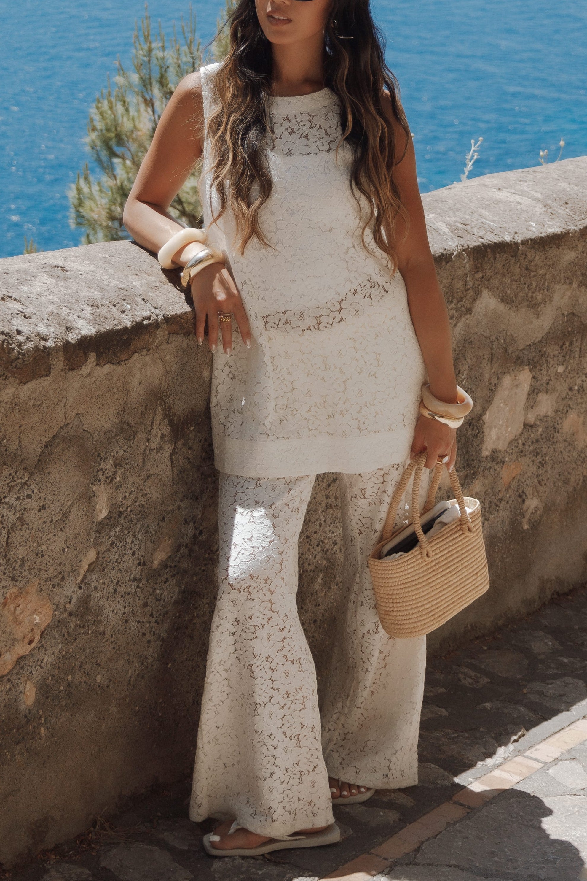 SETS Sammy Embroidered Set - Cream Lace