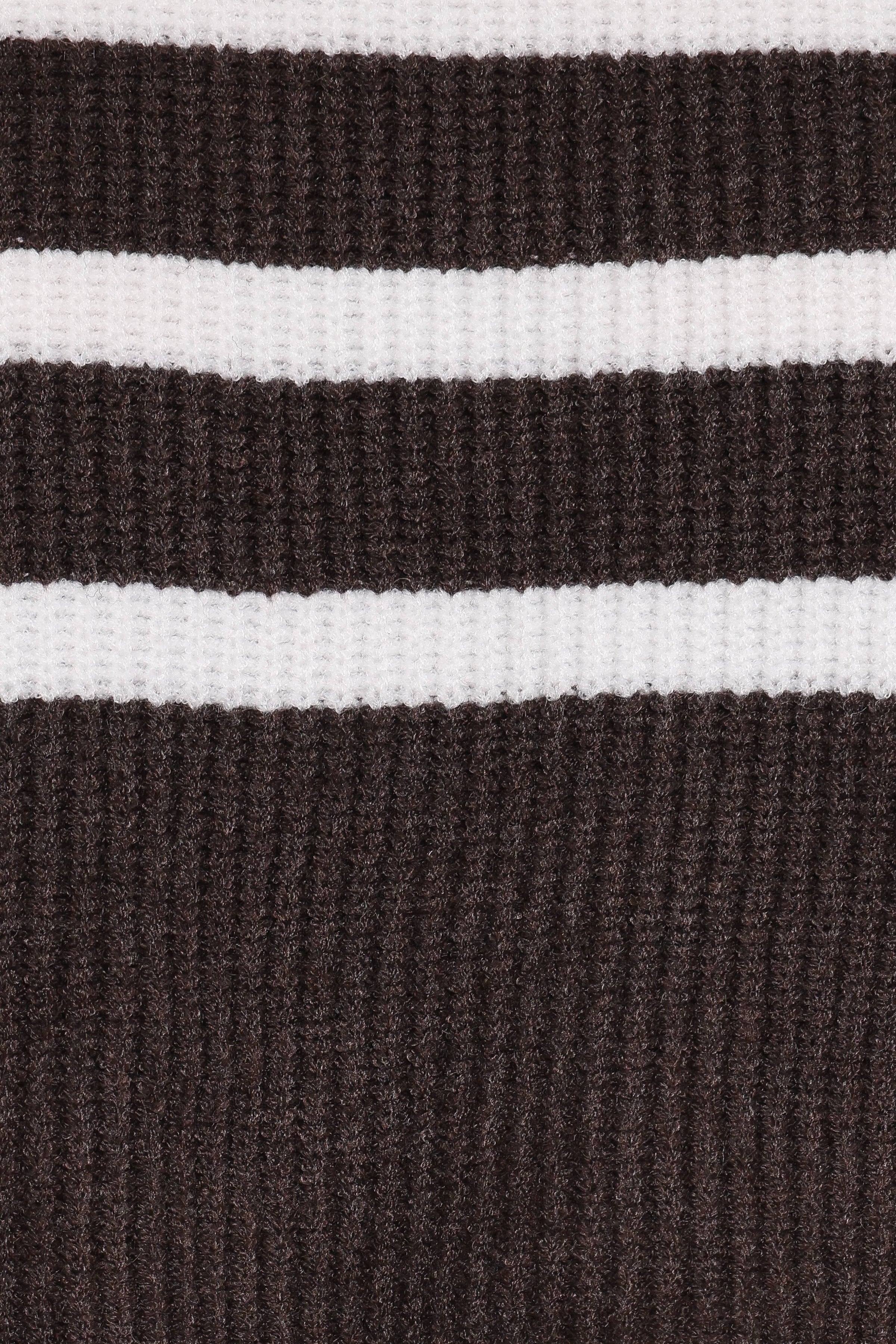 SETS Sara Sweater Set Mini Skirt - Chocolate Cream Stripe