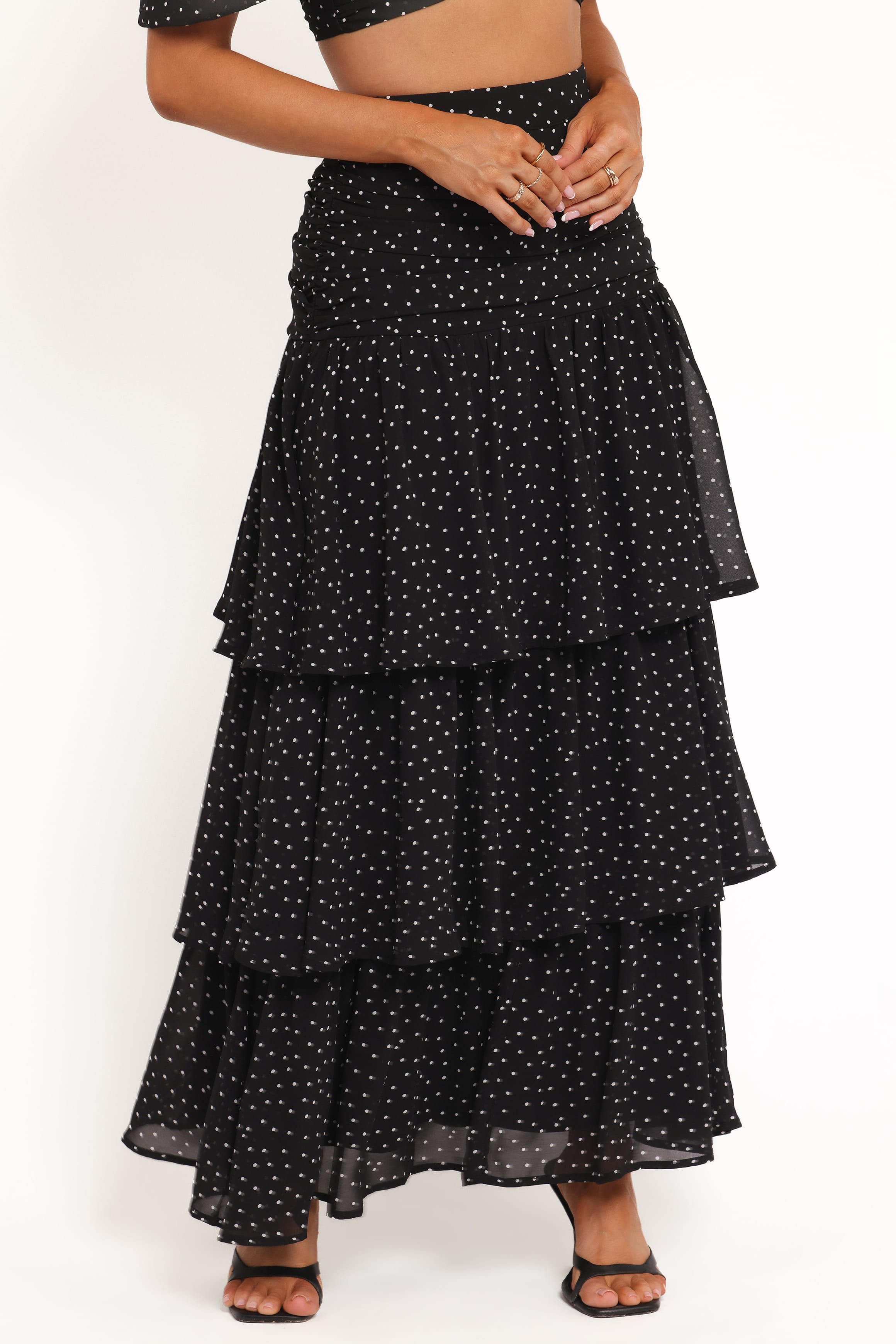 SETS Selina Skirt Set - Black Polka Dot