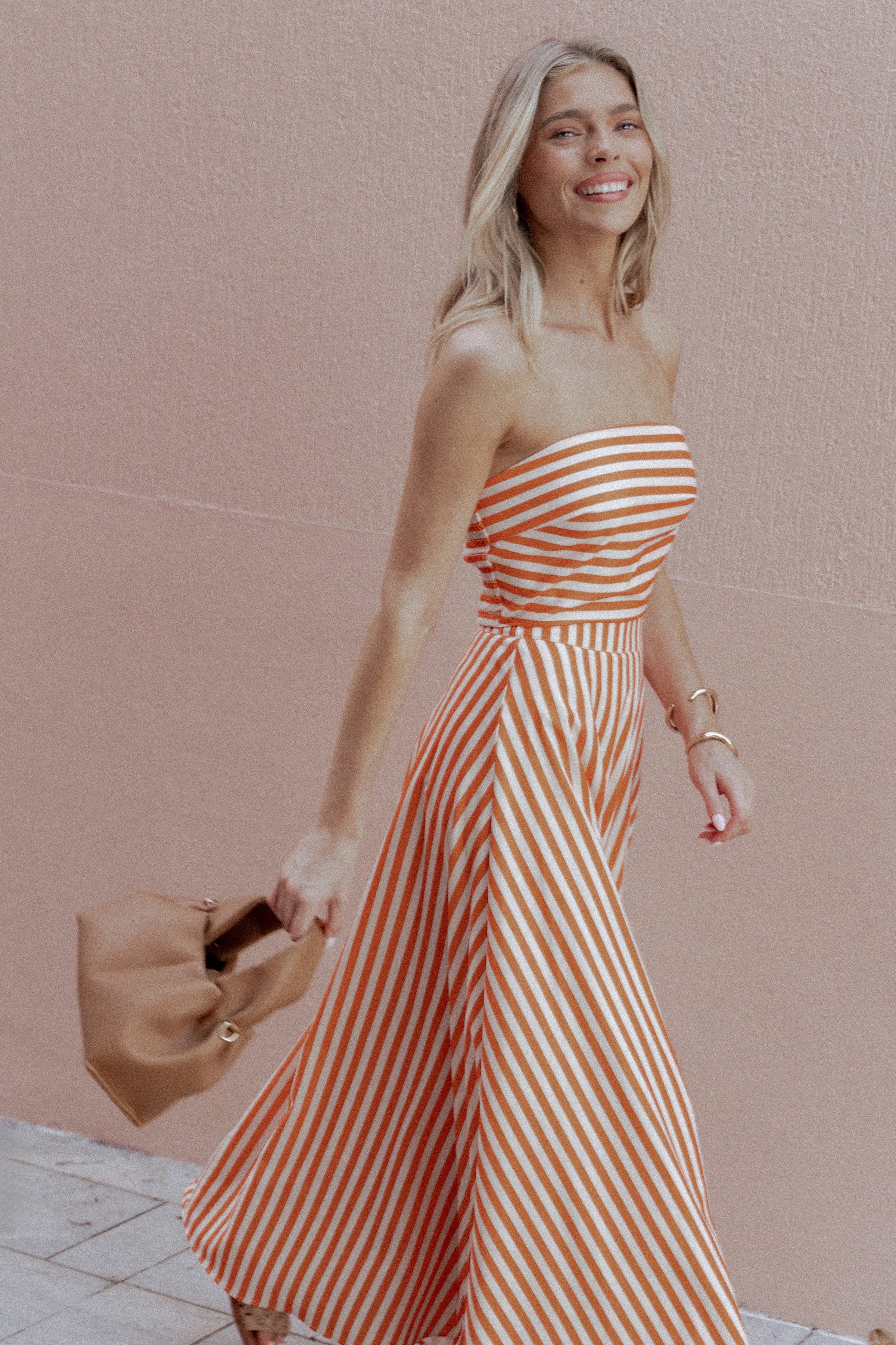 SETS Serafina Two Piece Set - Orange Beige Stripe