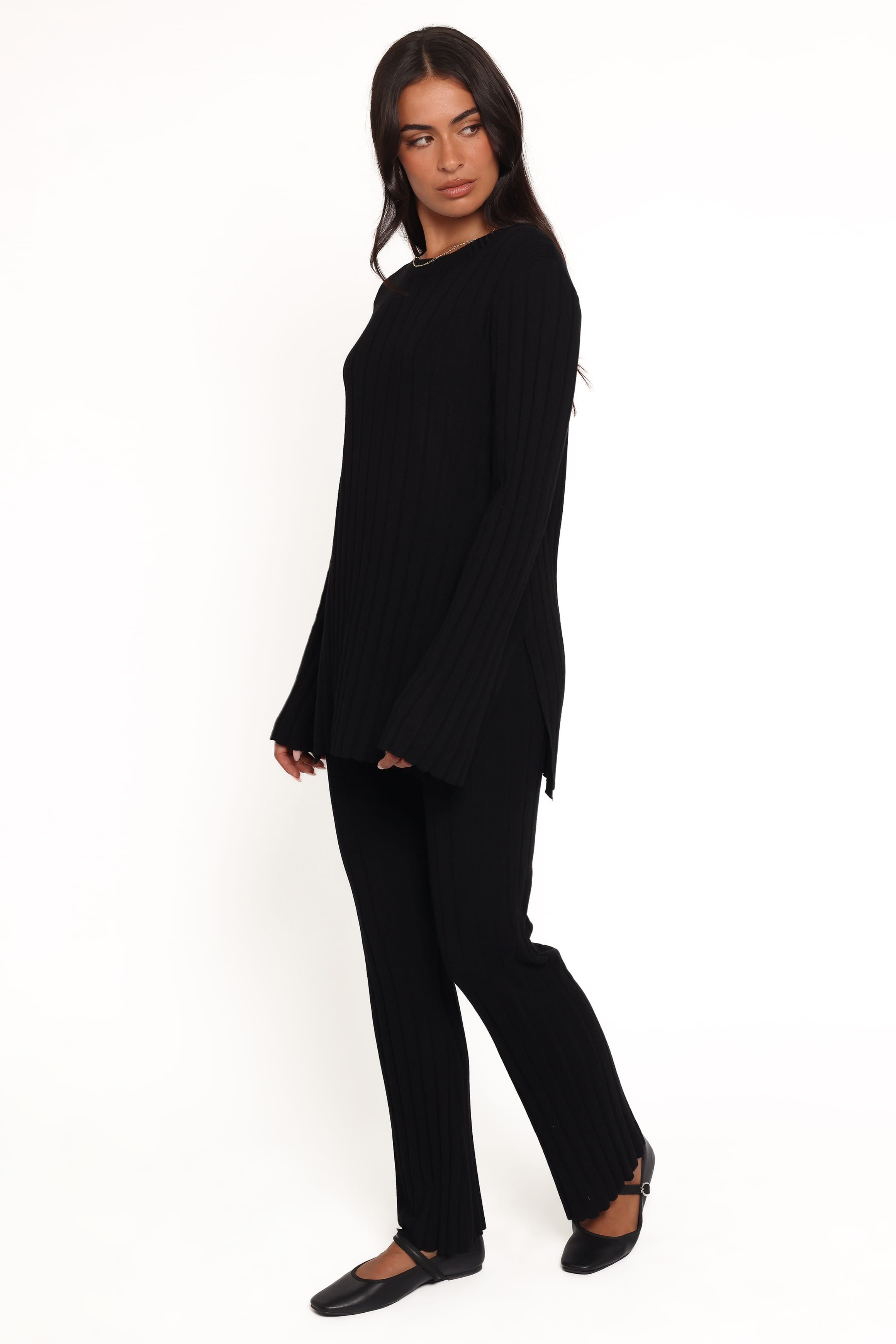 SETS Silvie Long Sleeve Knitted Set - Black