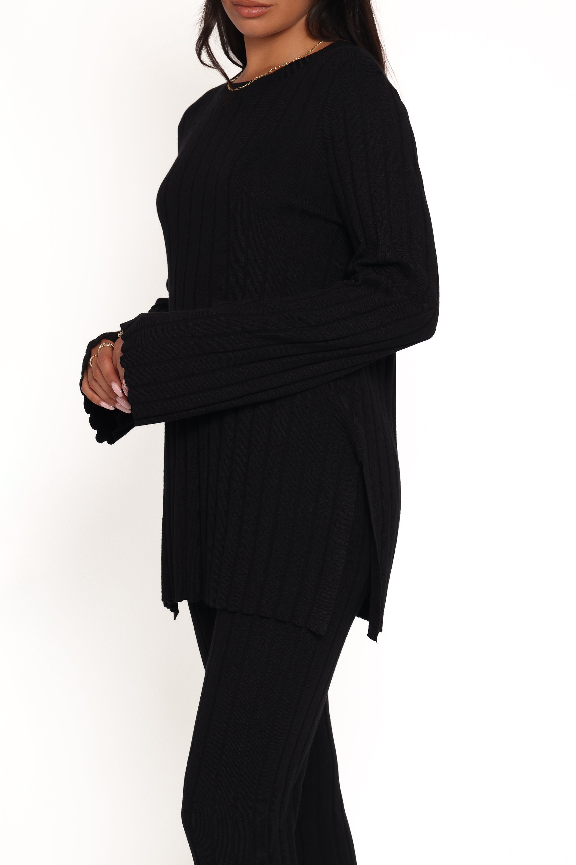 SETS Silvie Long Sleeve Knitted Set - Black