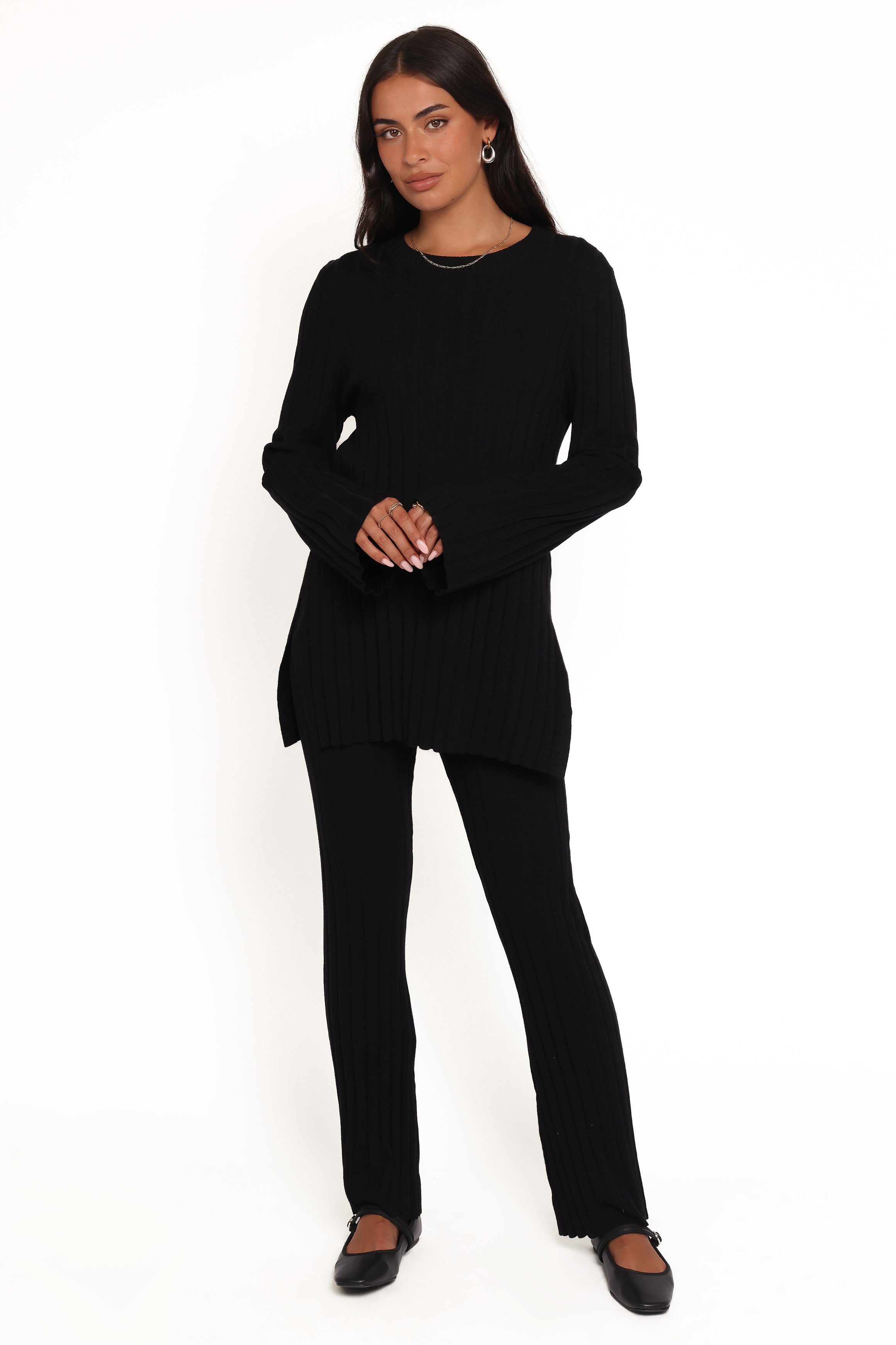 SETS Silvie Long Sleeve Knitted Set - Black