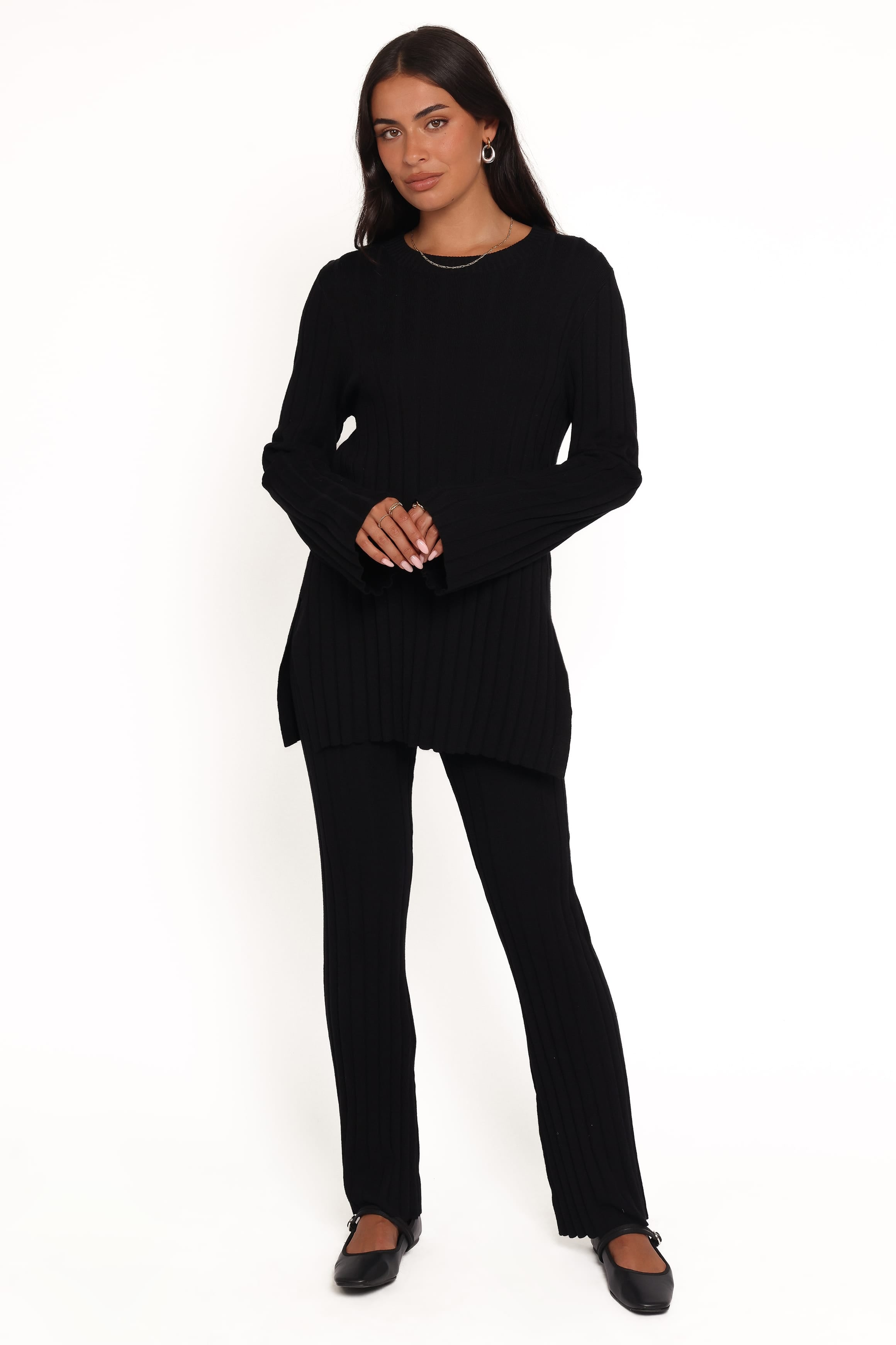 SETS Silvie Long Sleeve Knitted Set - Black