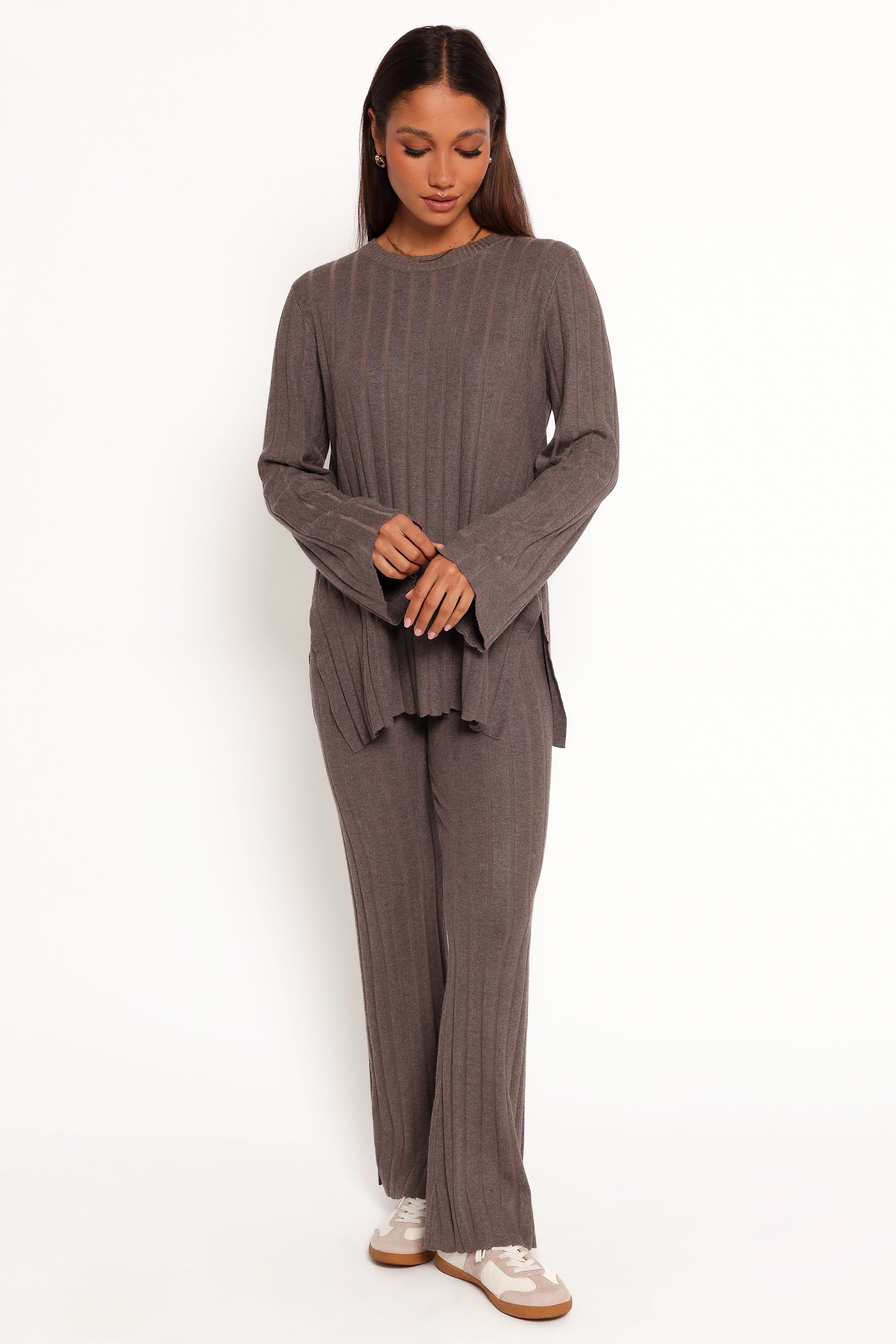 SETS Silvie Long Sleeve Knitted Set - Charcoal Grey