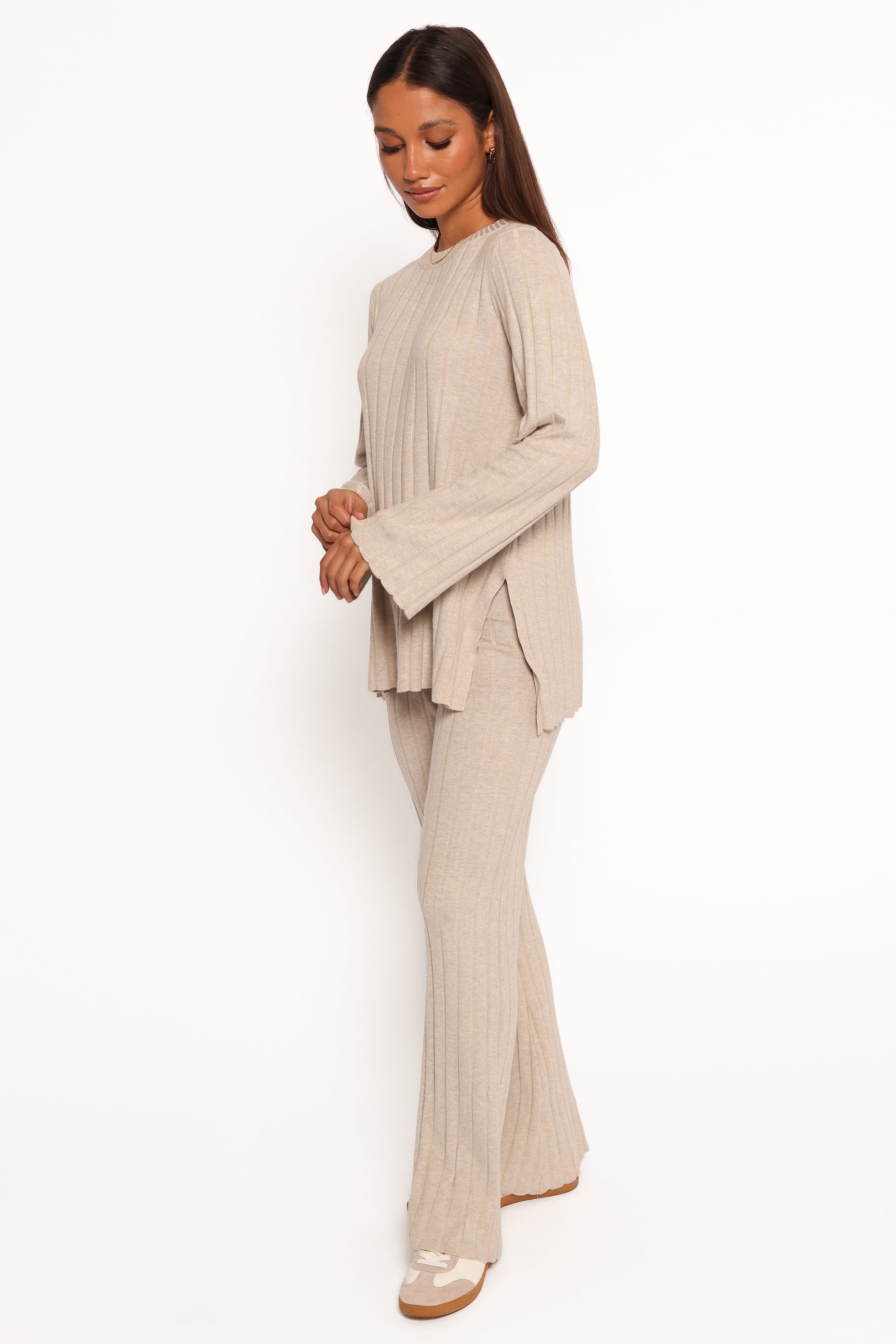 SETS Silvie Long Sleeve Knitted Set - Oatmeal