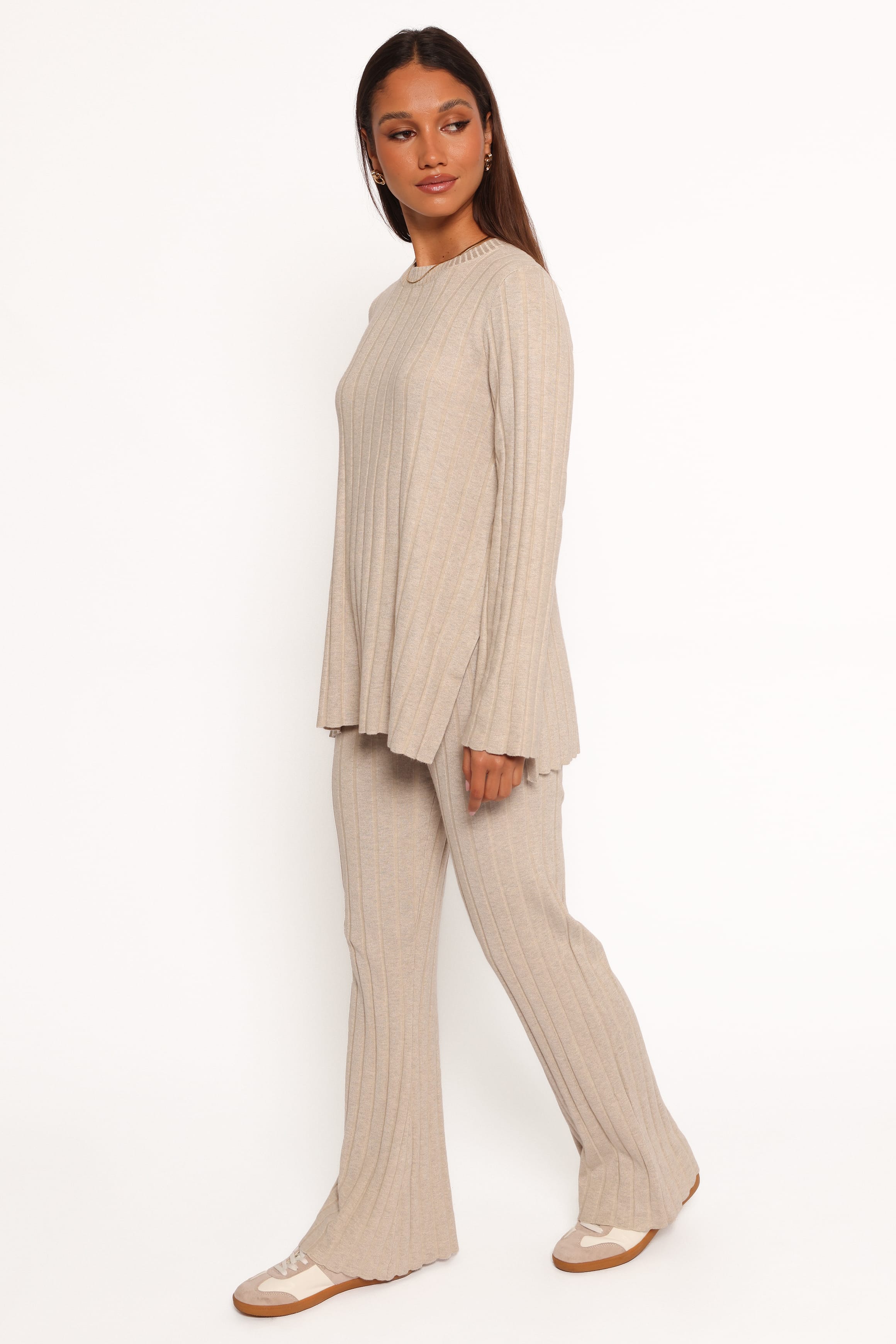 SETS Silvie Long Sleeve Knitted Set - Oatmeal