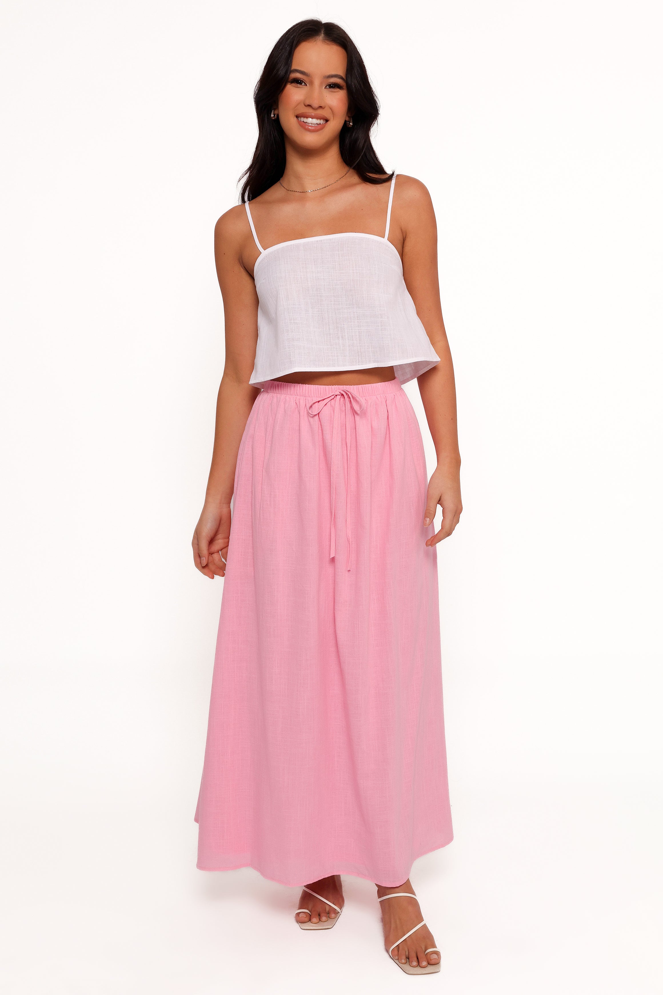 SETS Simone Skirt Set - White Pink