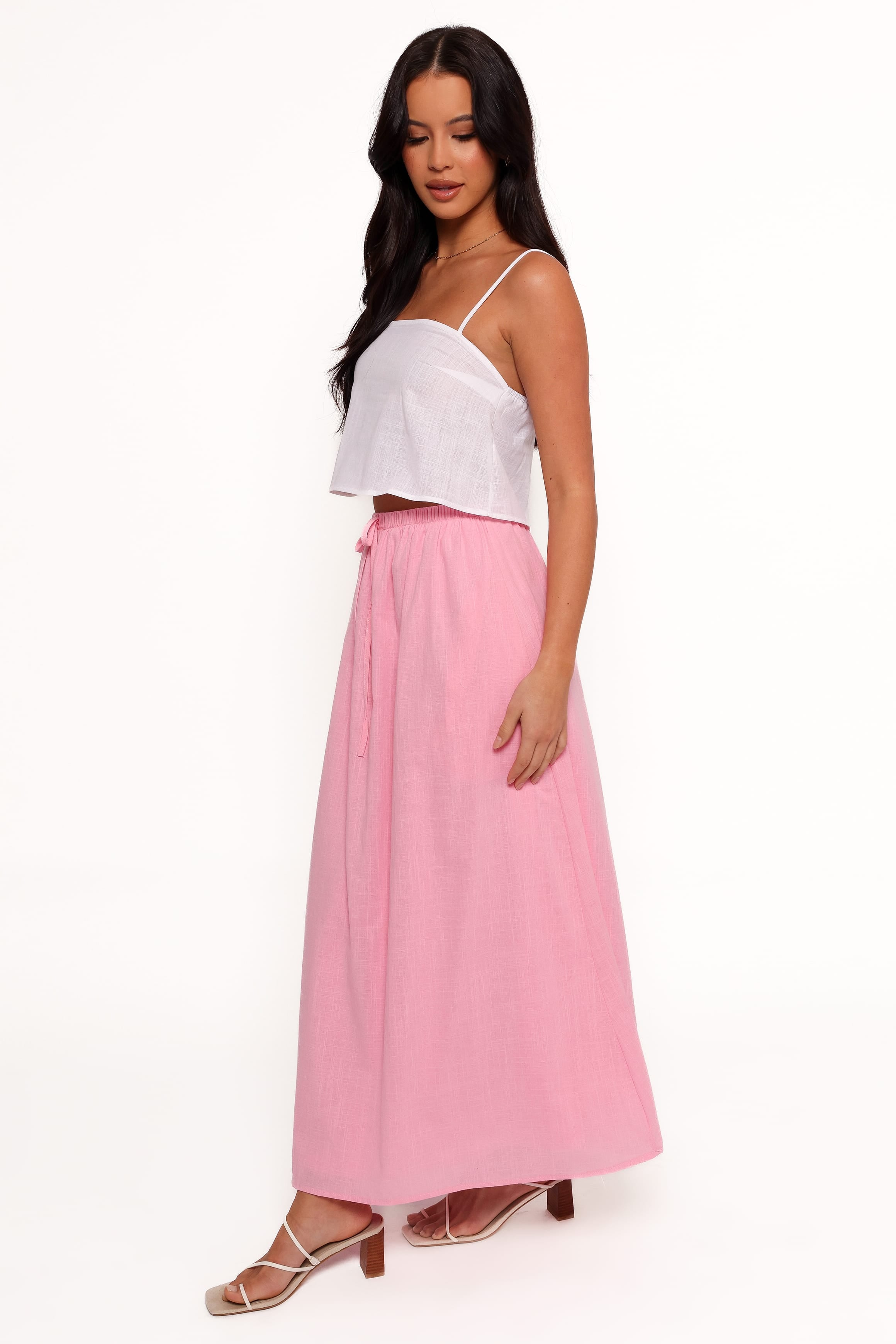 SETS Simone Skirt Set - White Pink