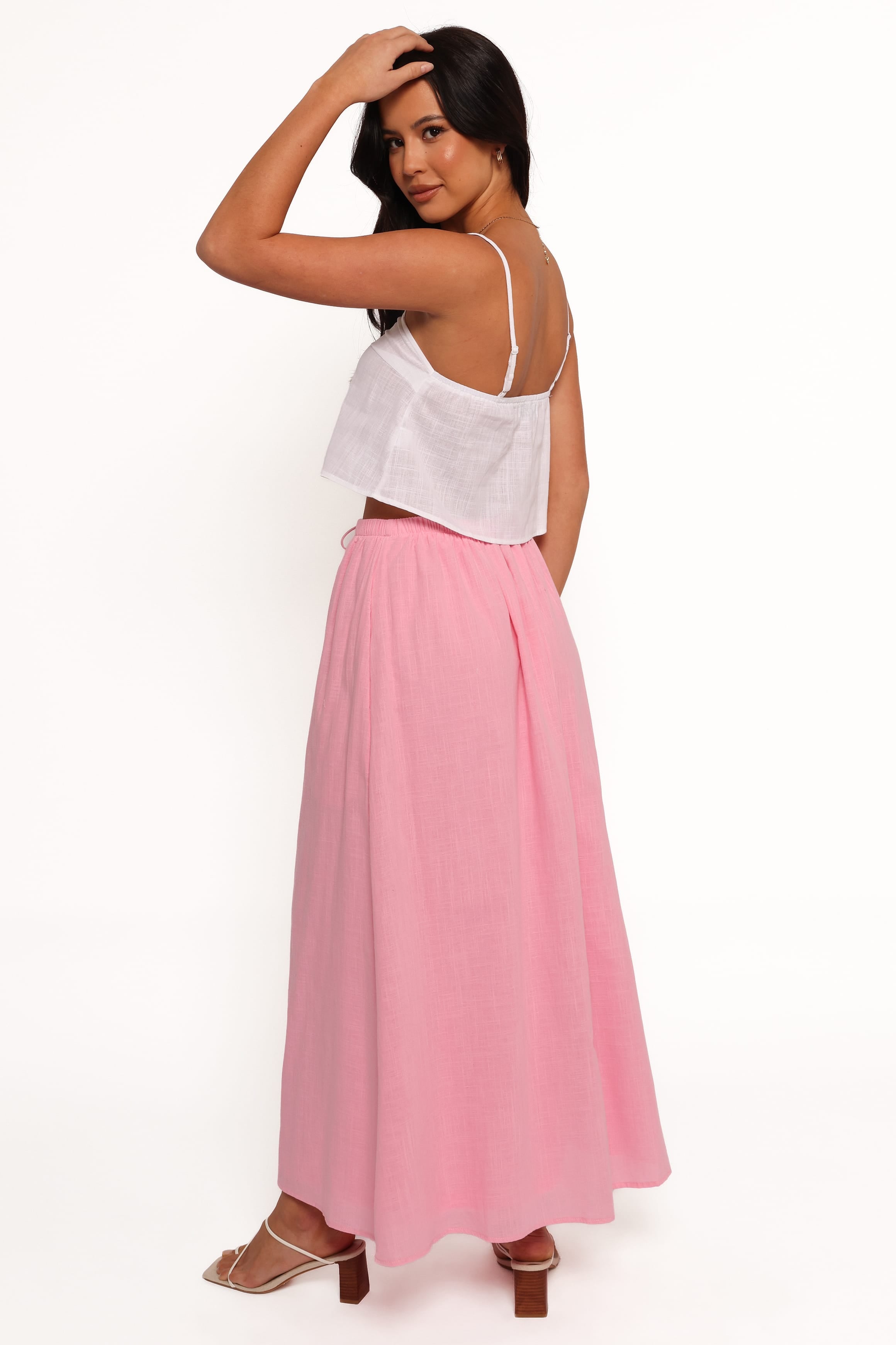 SETS Simone Skirt Set - White Pink