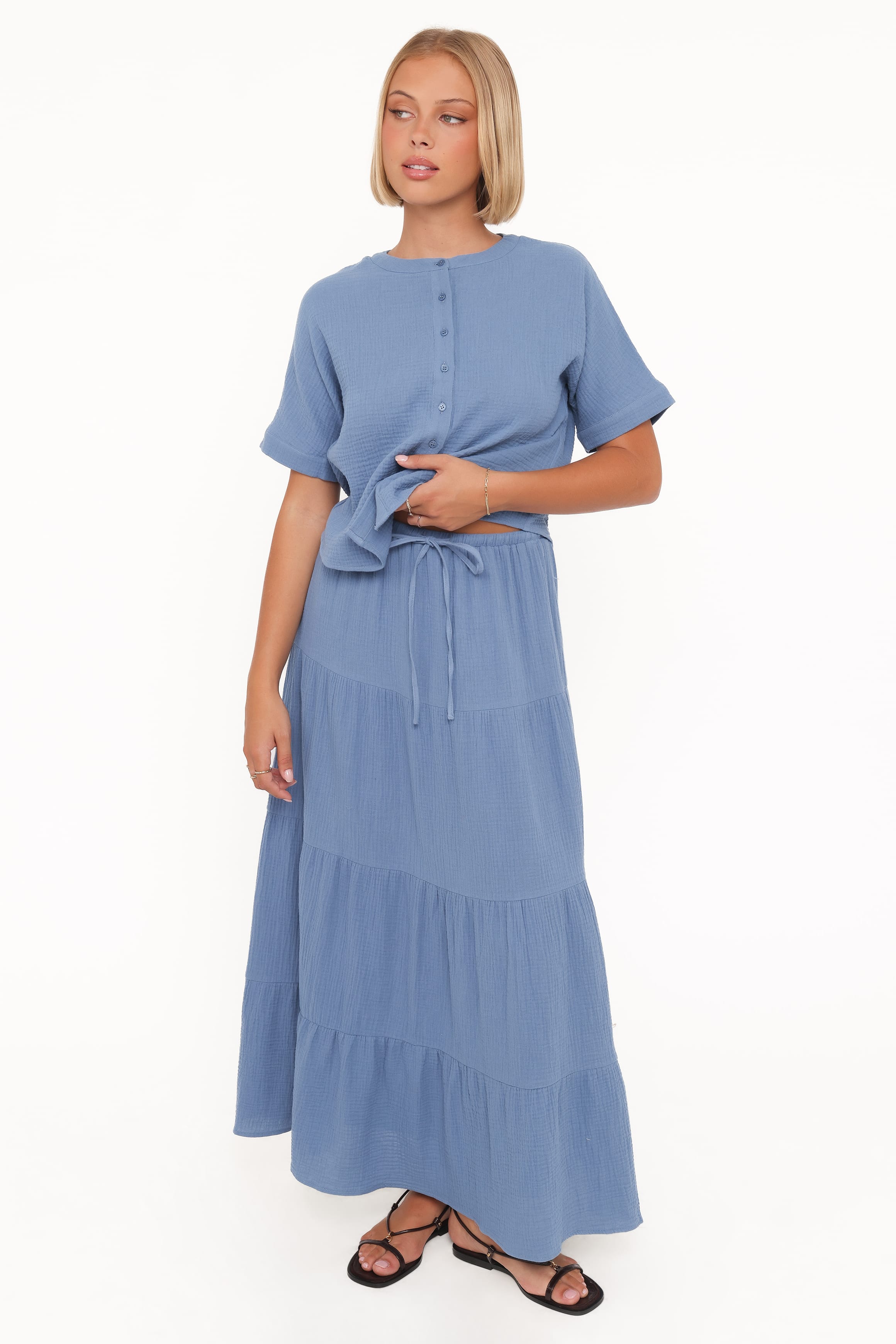 SETS Sophia Skirt Set - Denim Blue