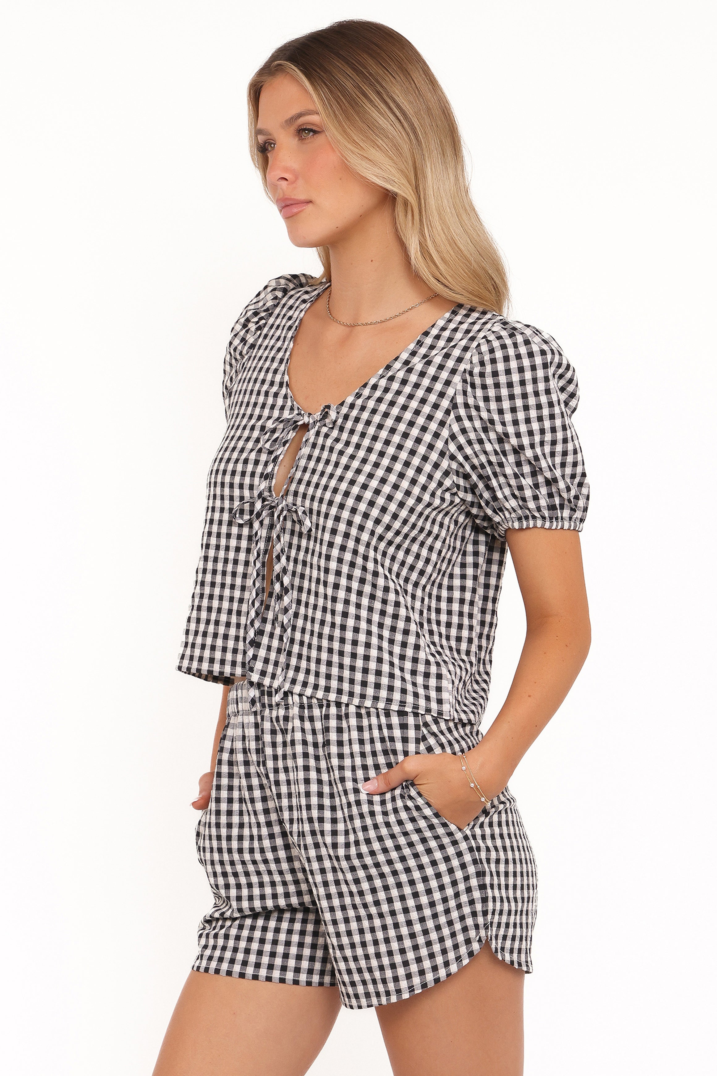 SETS Stacy Short Set - Black Gingham