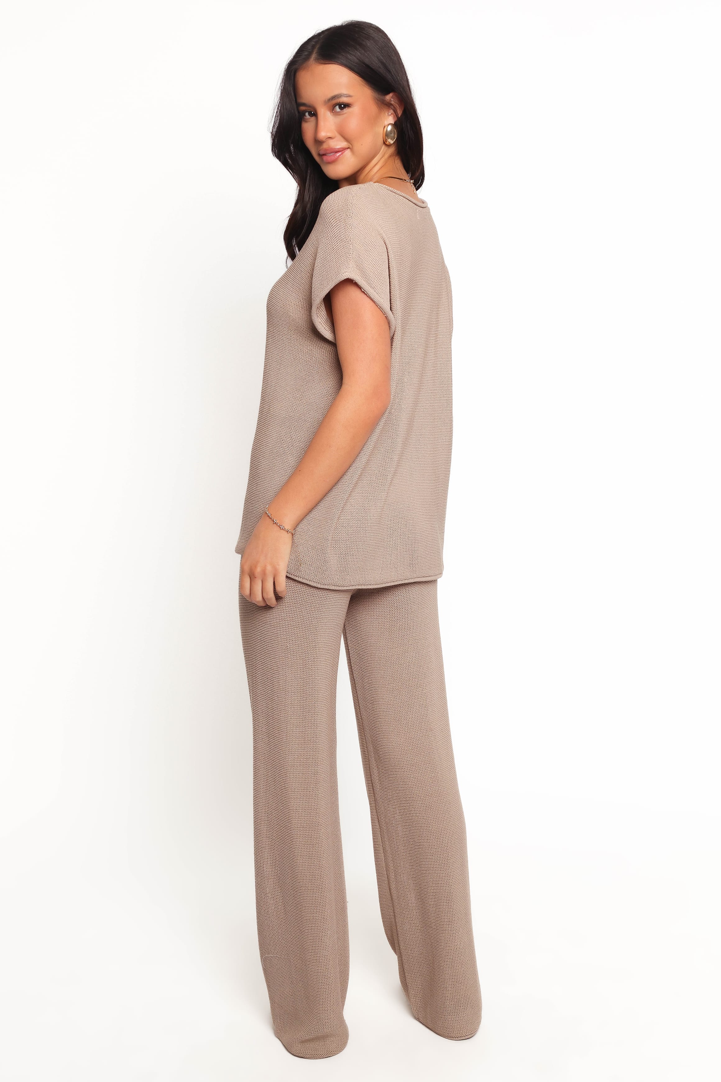 SETS Stassia Knitted Pant Set - Brown