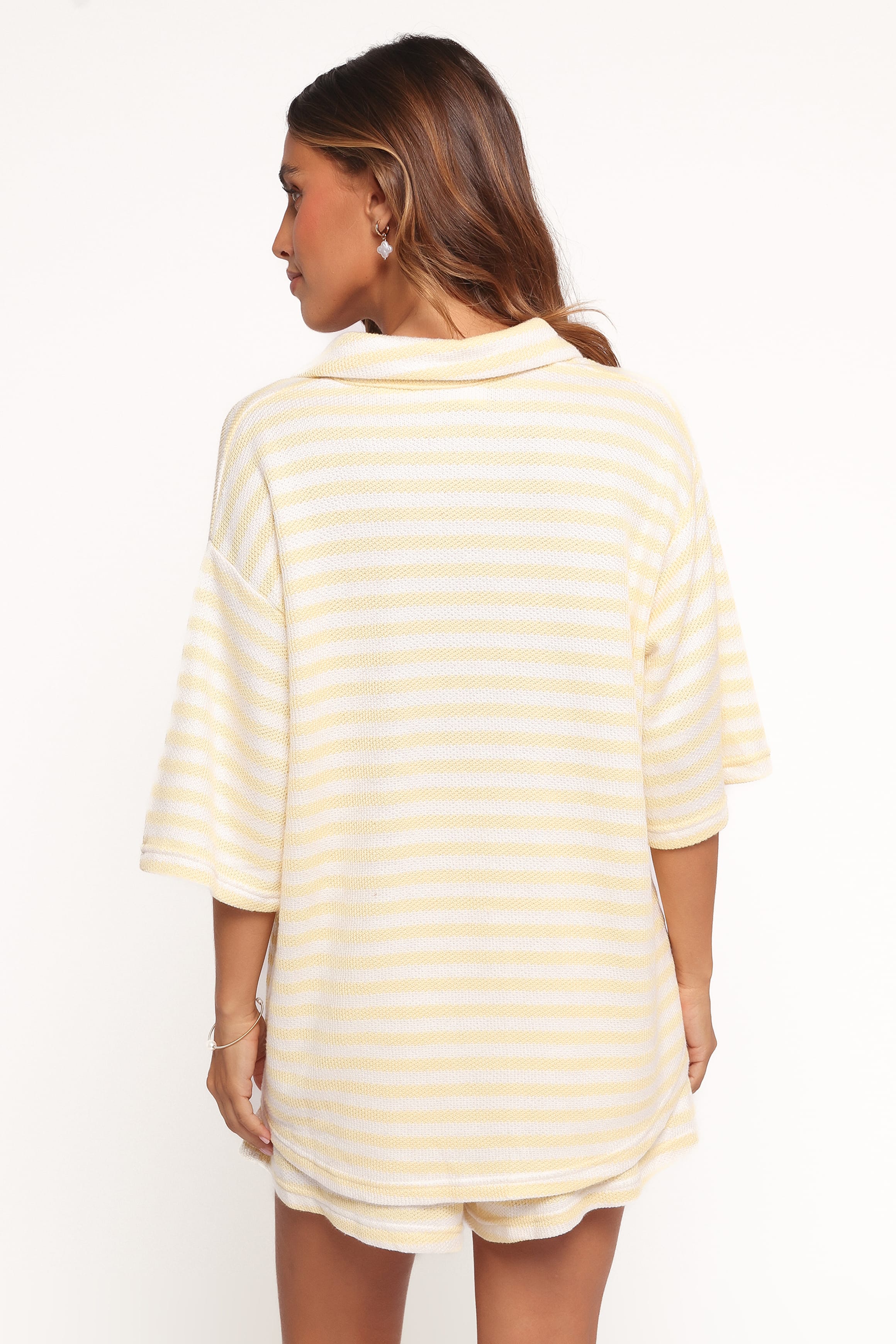 SETS Sunny Knitted Short Set - Yellow Stripe