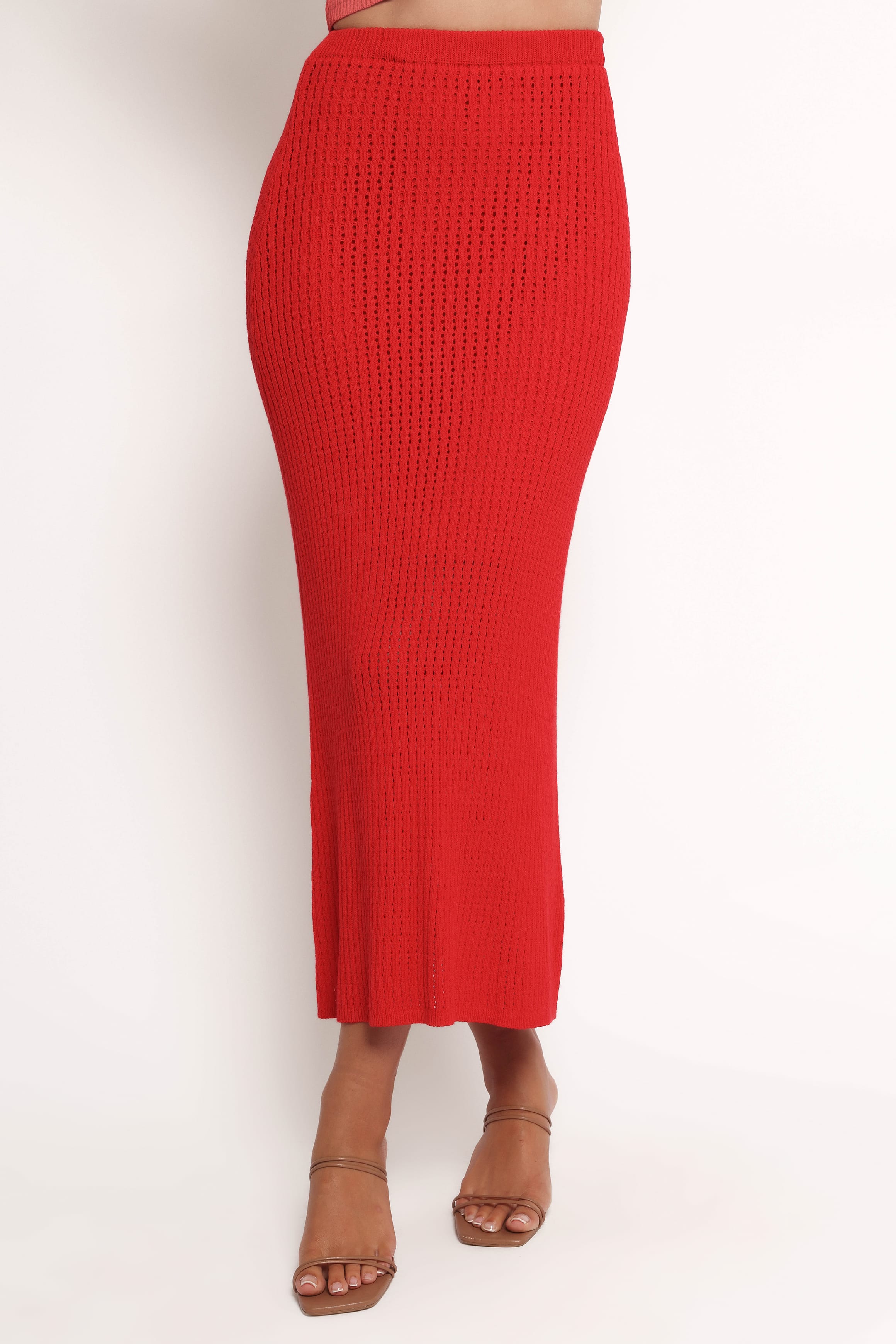 SETS @Tolli Knit Skirt Set - Red