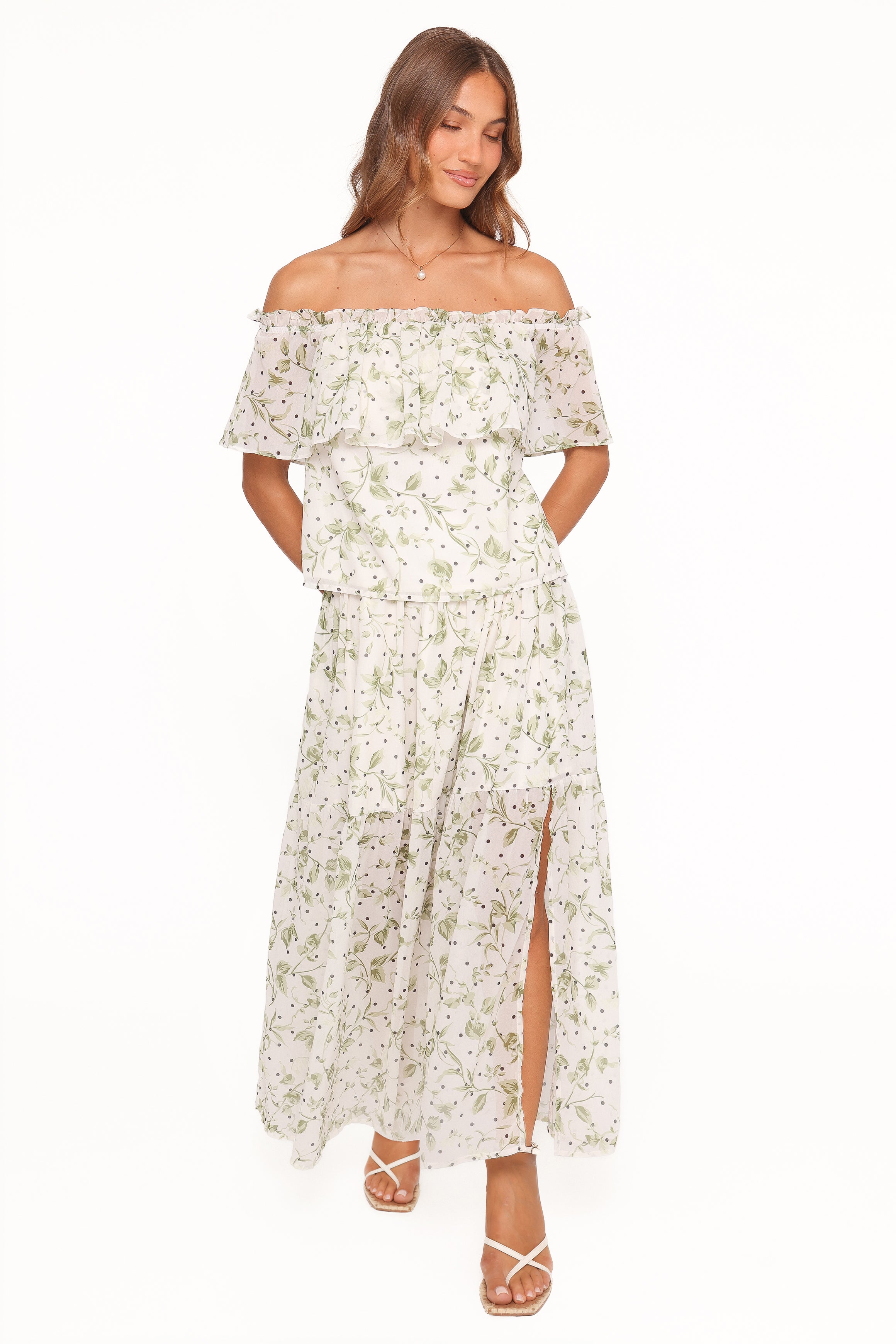 SETS Vanessa Maxi Skirt Set - Green Leaf