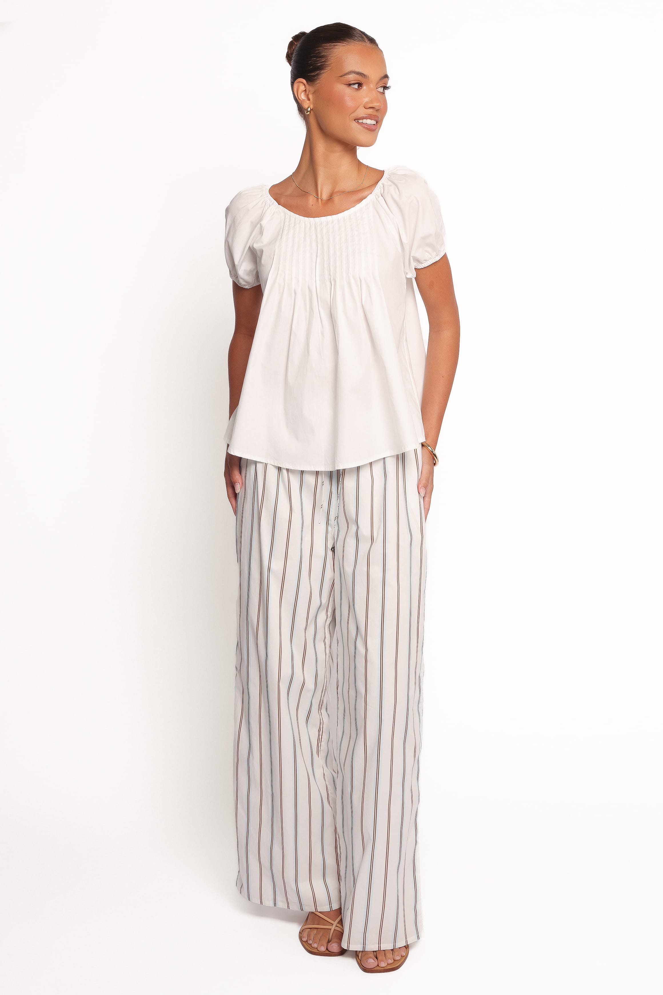 TOPS Abbott Pleated Top - White