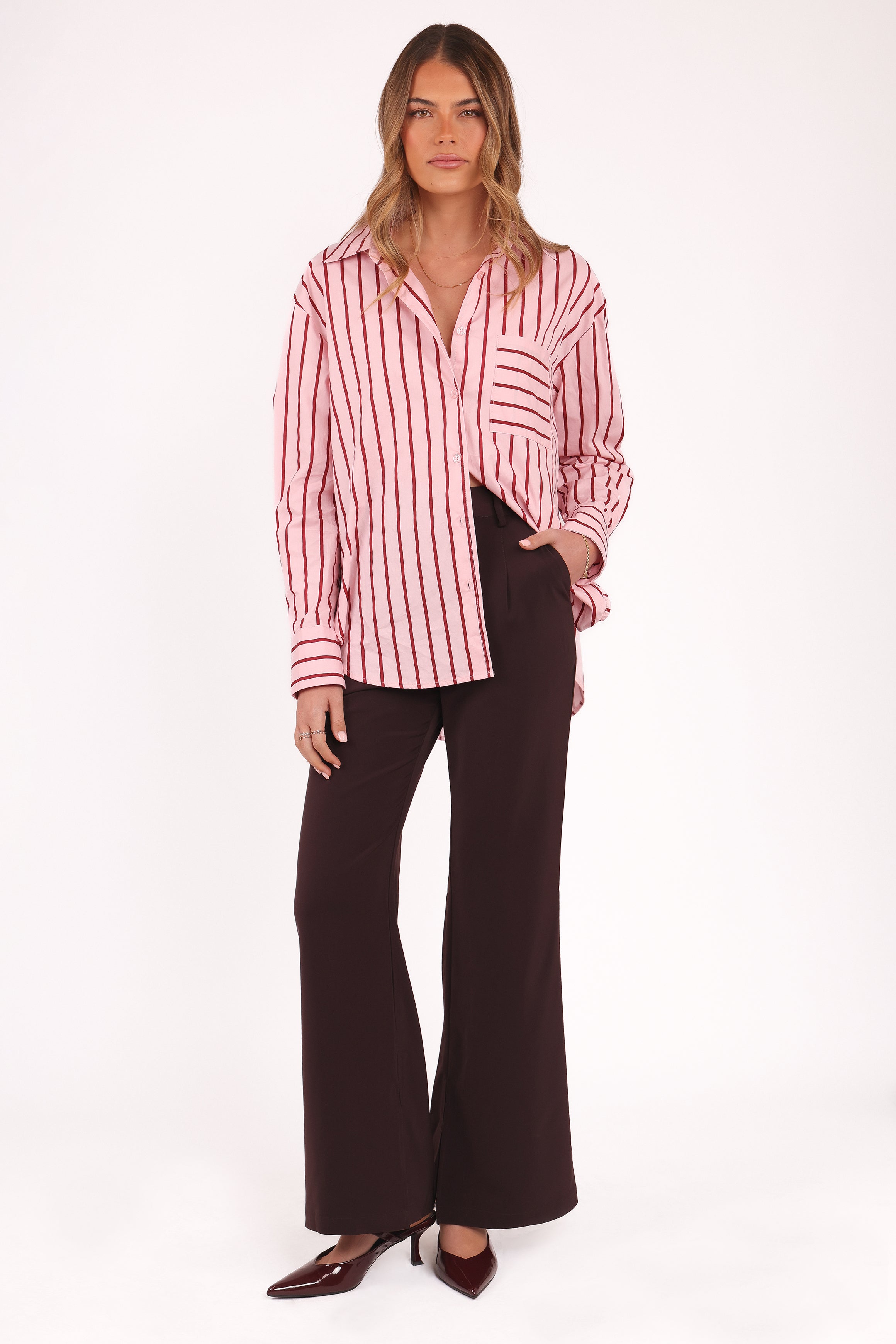 TOPS Adam Stripe Shirt - Pink