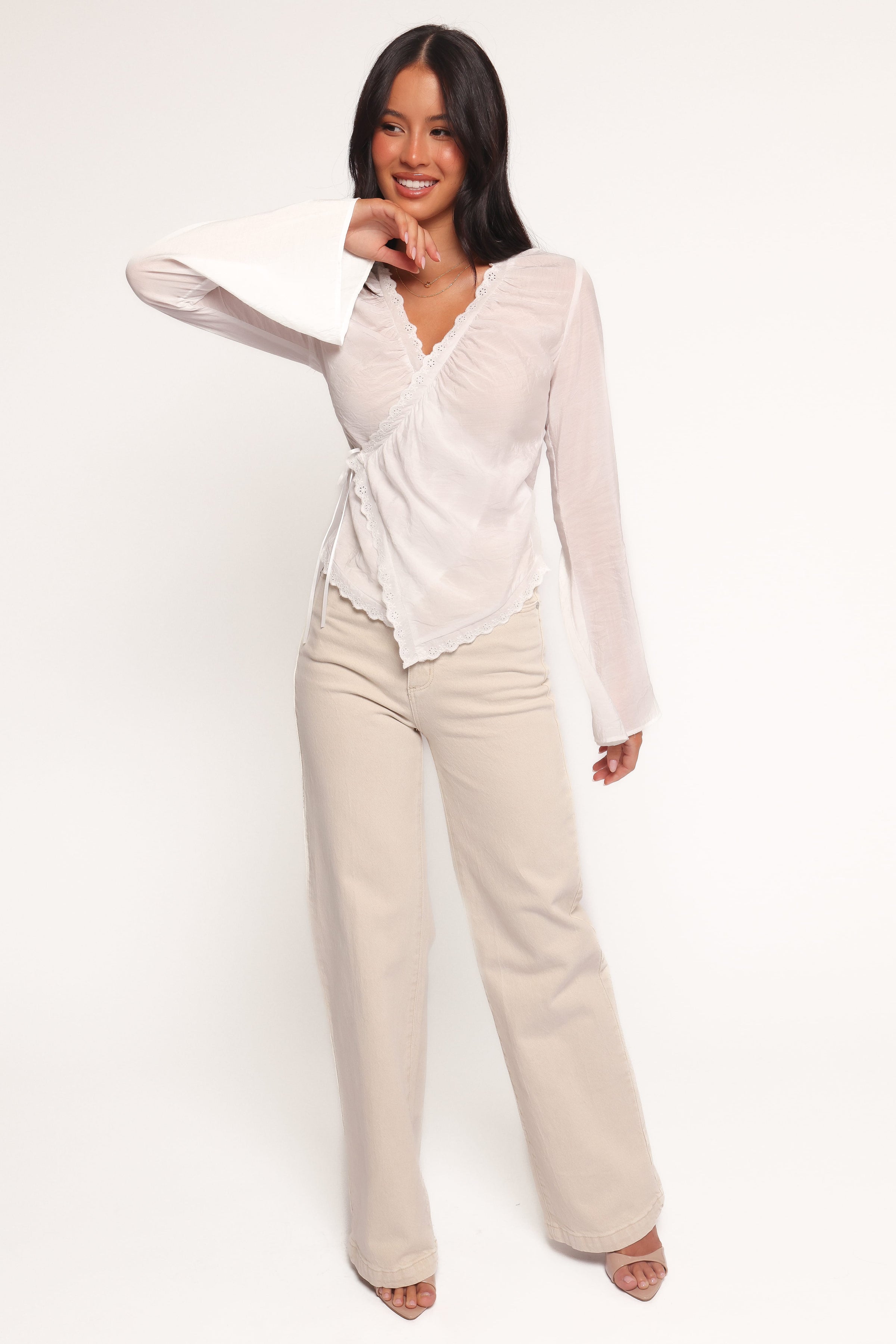 TOPS Adira Wrap Blouse - White