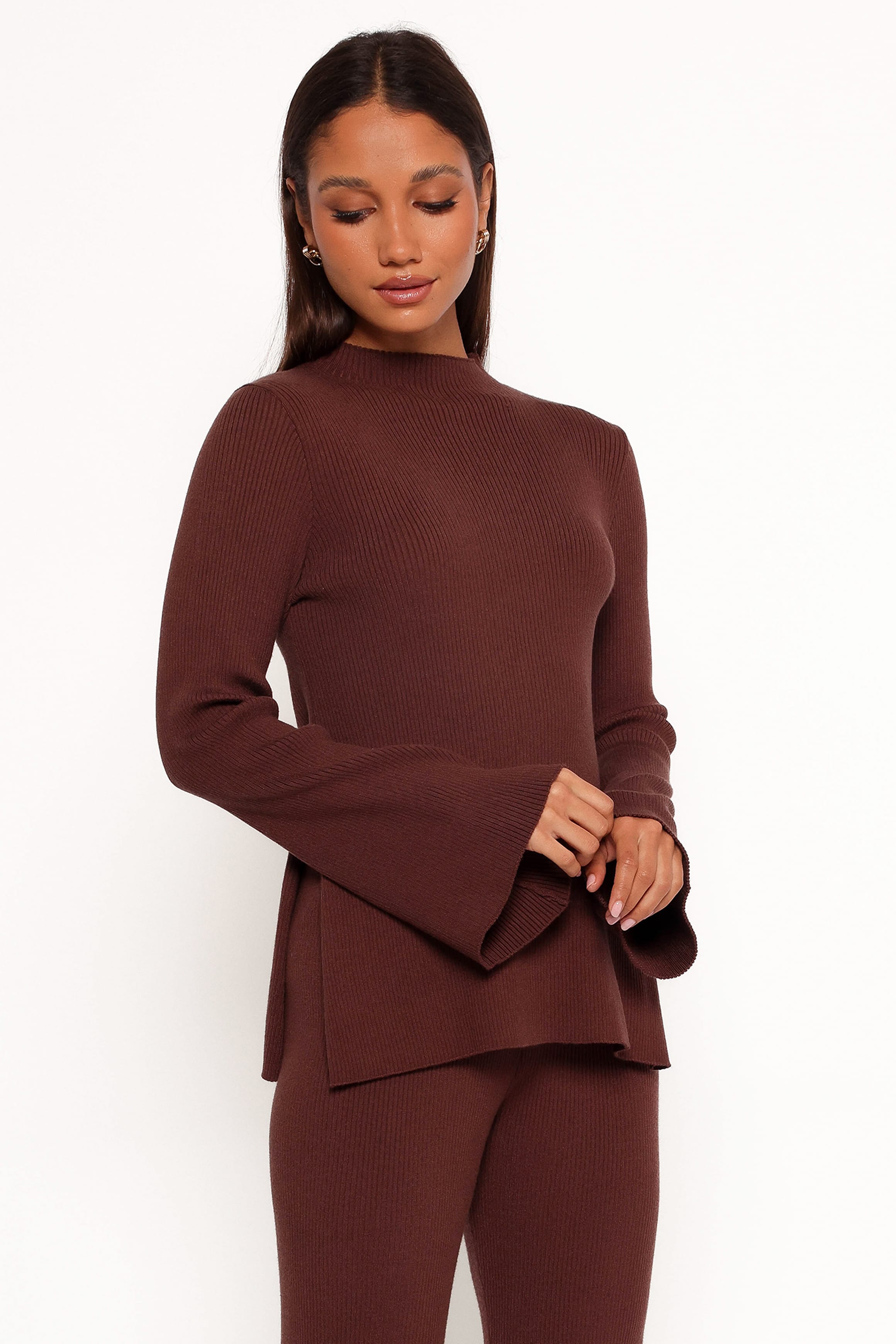 TOPS Adrienne Knit Top - Chocolate
