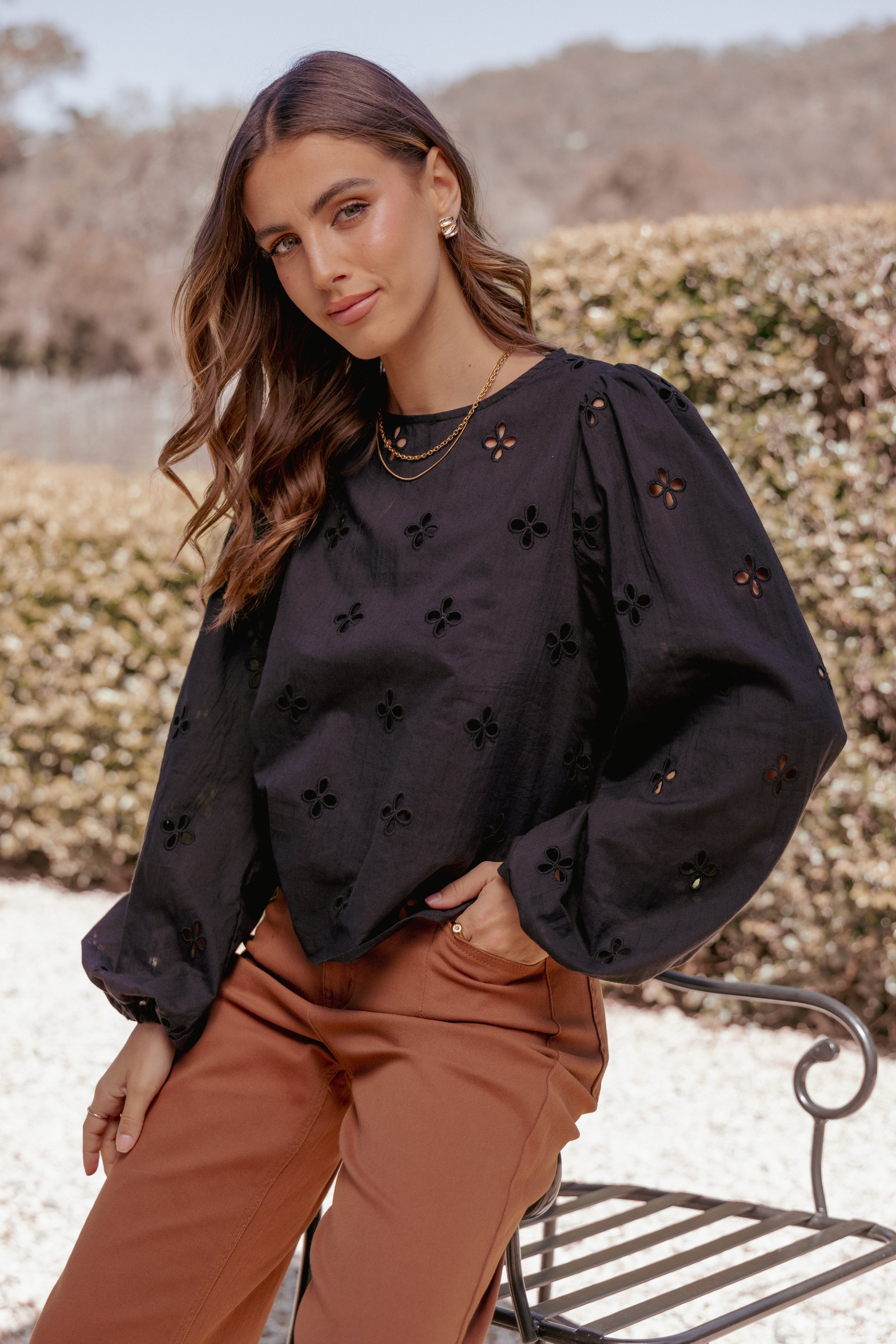 TOPS Aggie Blouse - Black