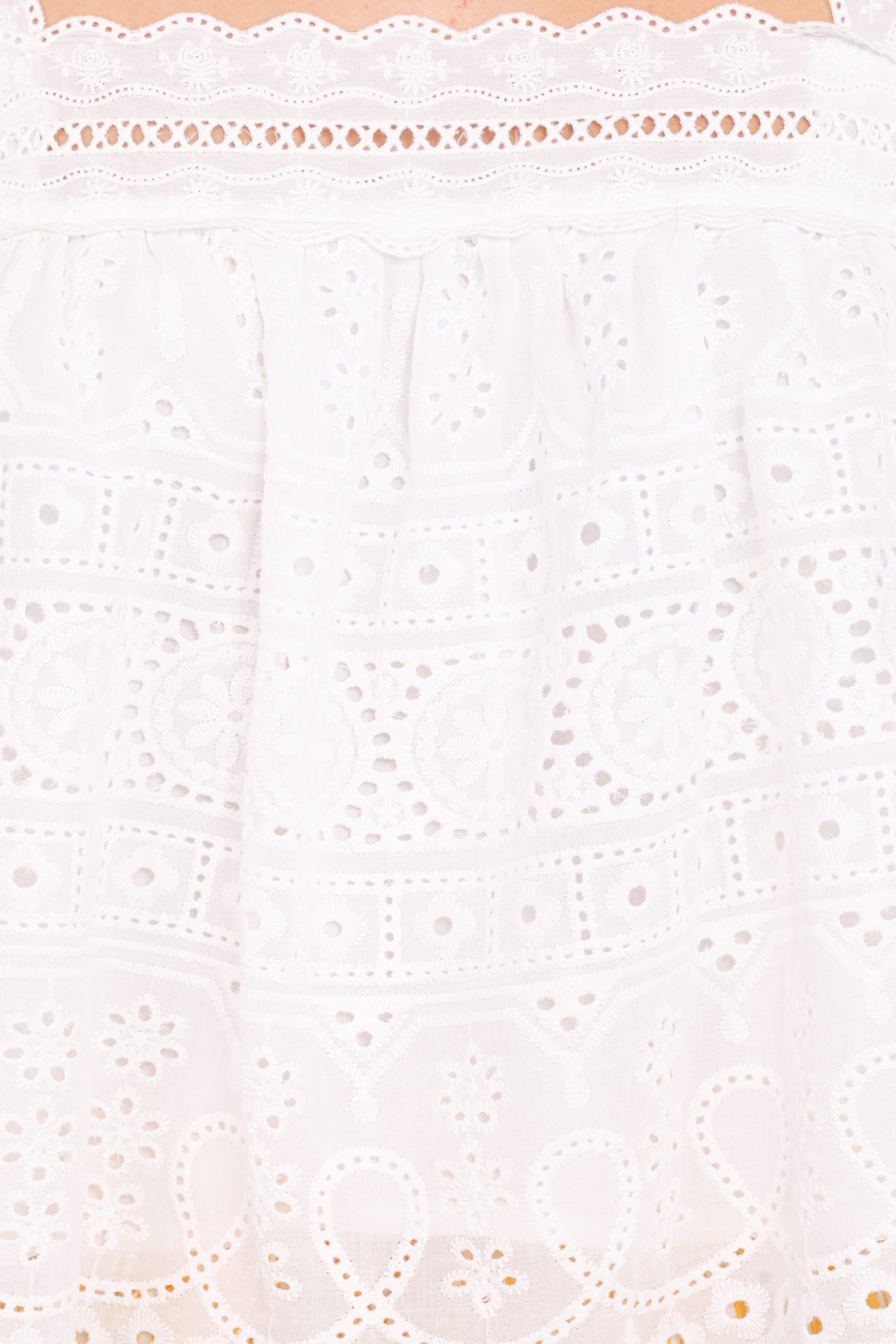 TOPS Aideen Eyelet Top - White
