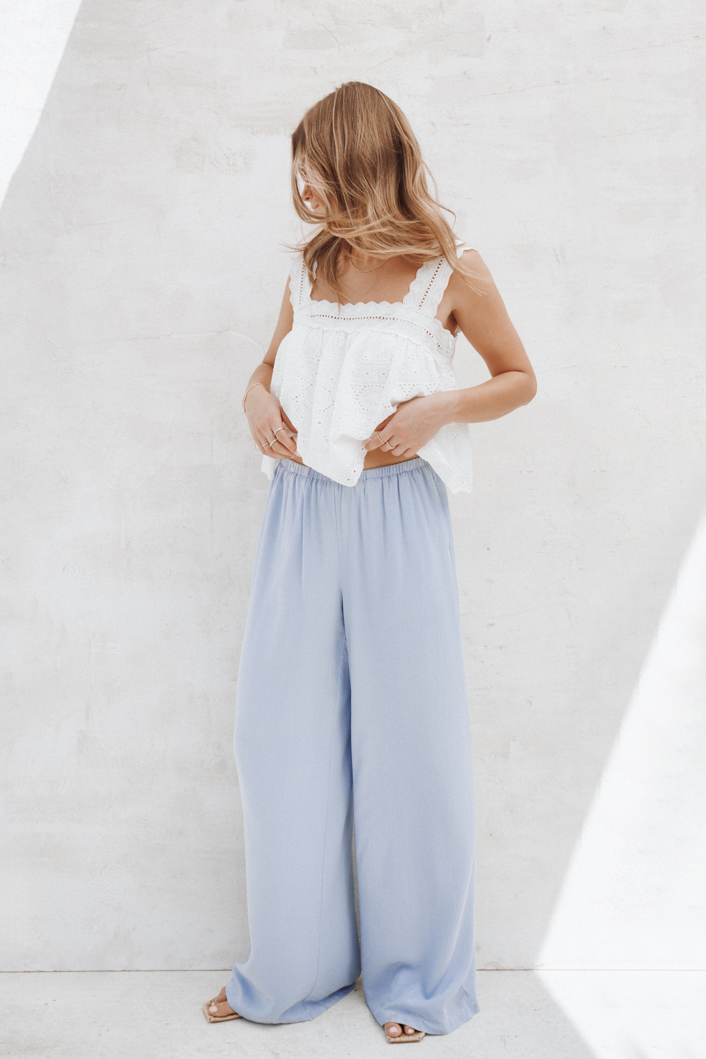 TOPS Aideen Eyelet Top - White