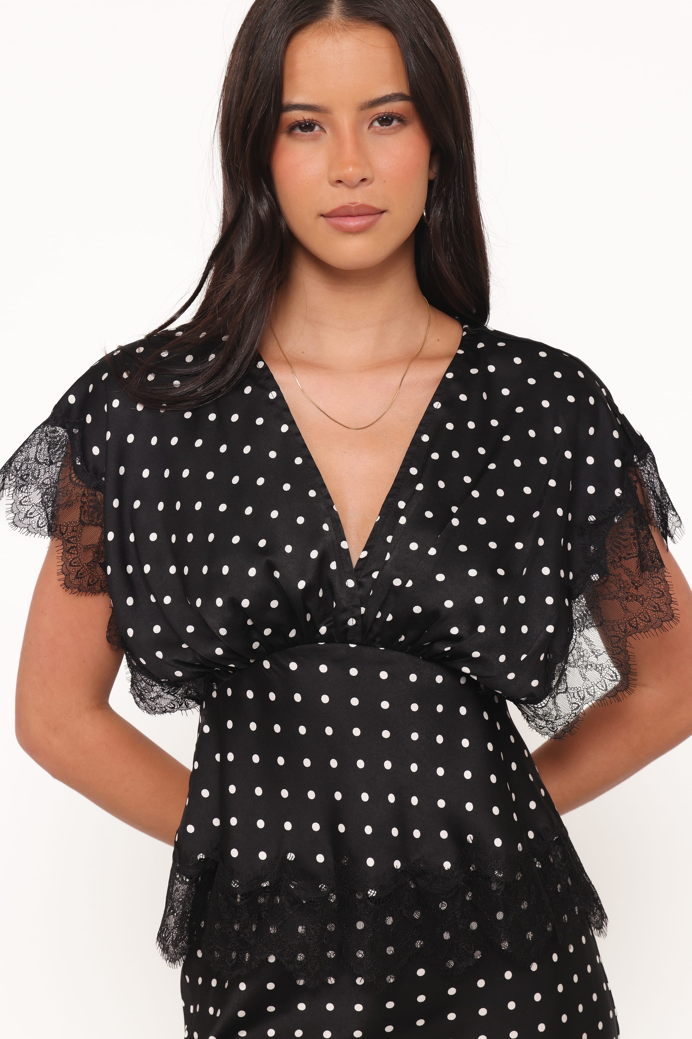 TOPS Ailbhe Top - Black Polka Dot