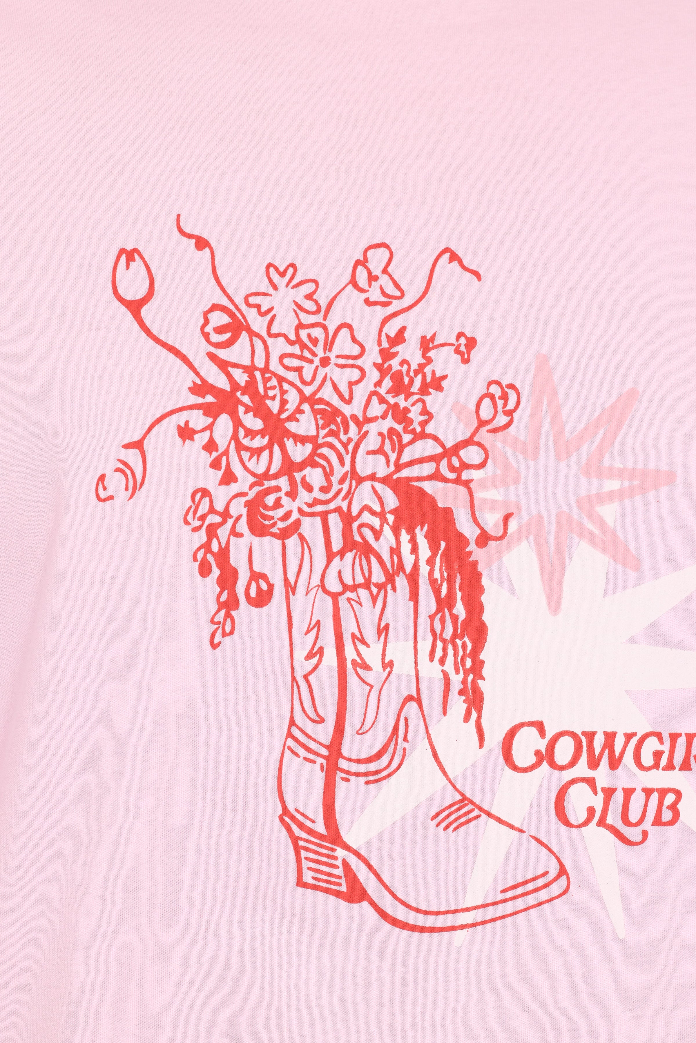 TOPS Alanna Cowgirl Club Graphic Tee - Pink