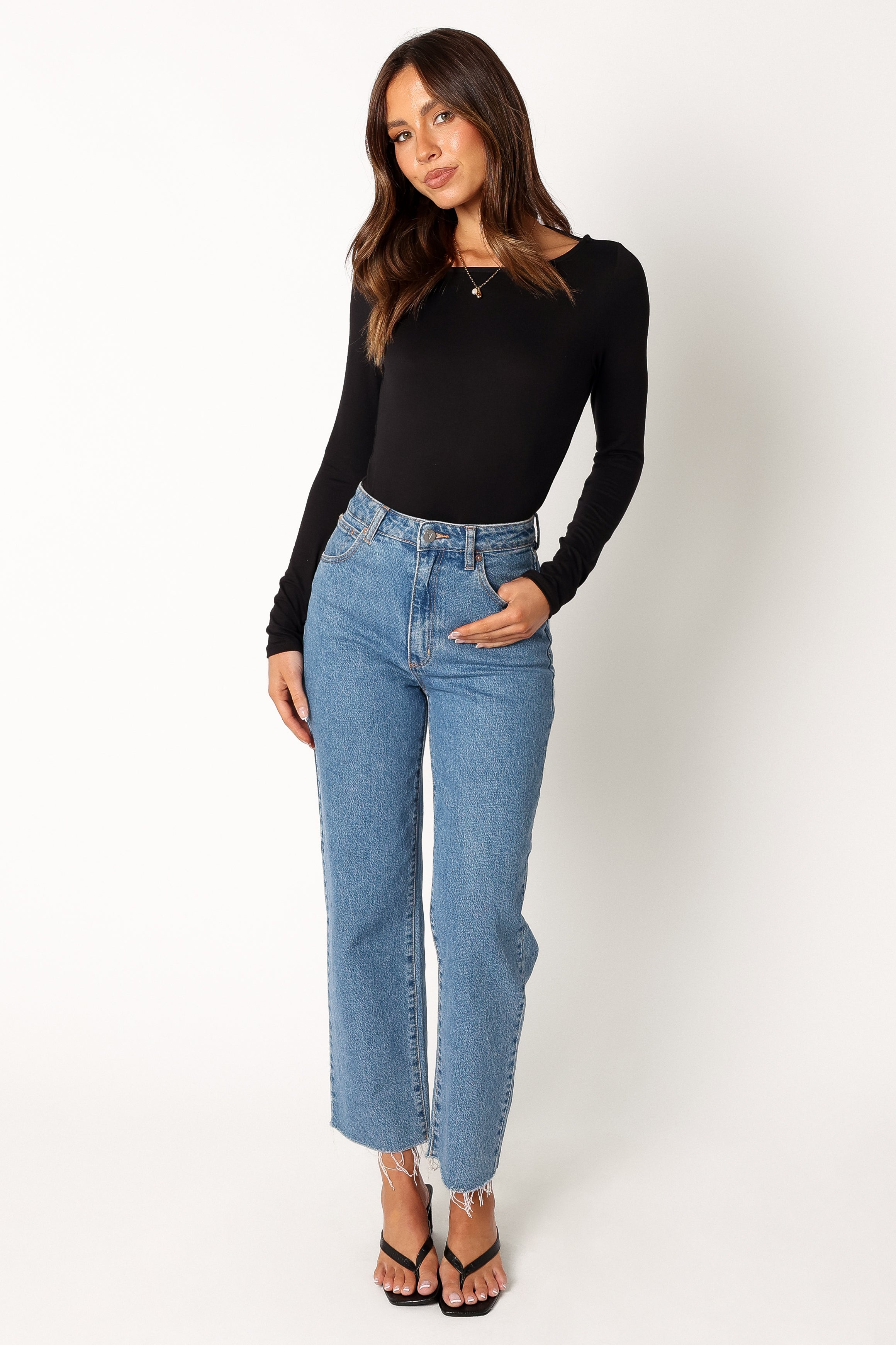 TOPS @Albie Cowl Back Body Suit - Black