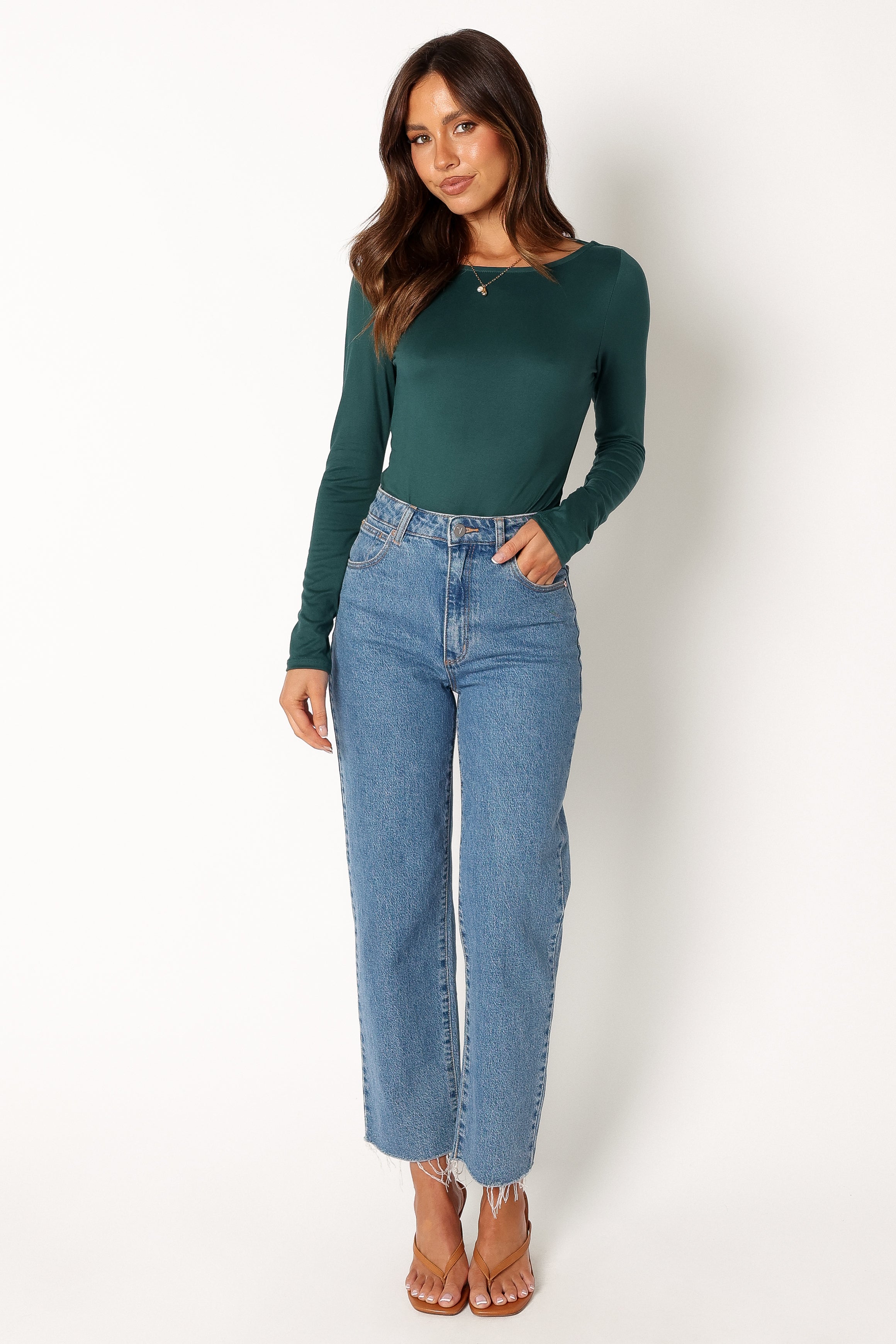 TOPS @Albie Cowl Back Body Suit - Hunter Green