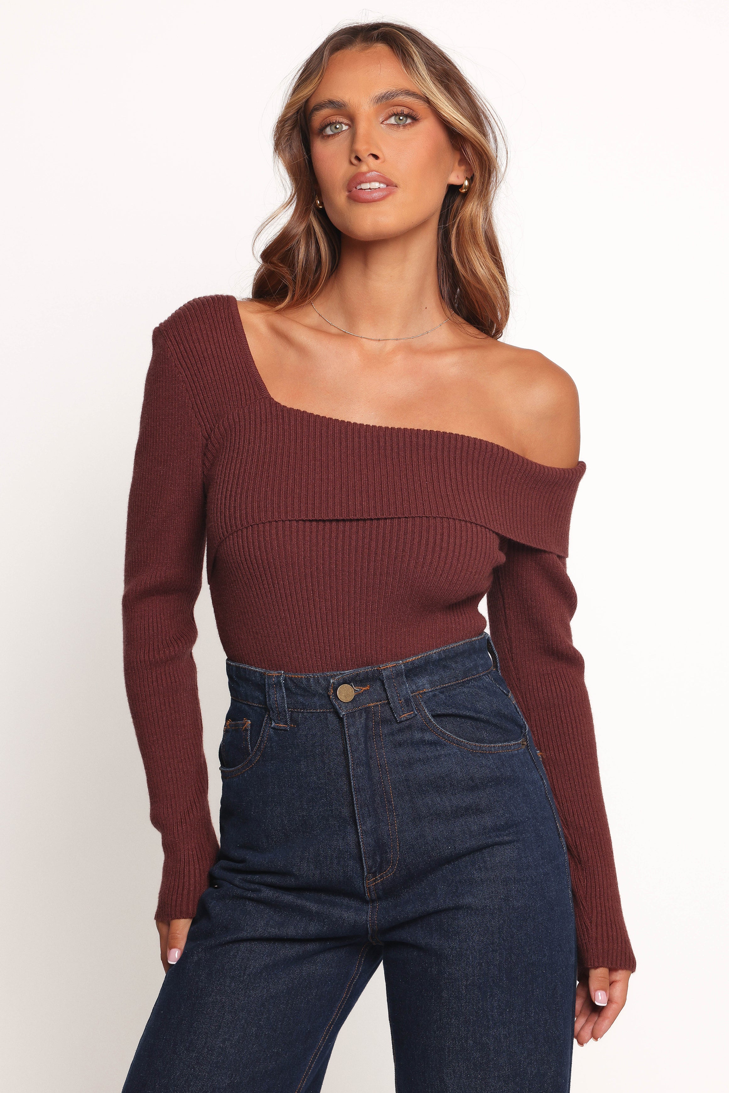 TOPS Aleena Knit Top - Chocolate Brown