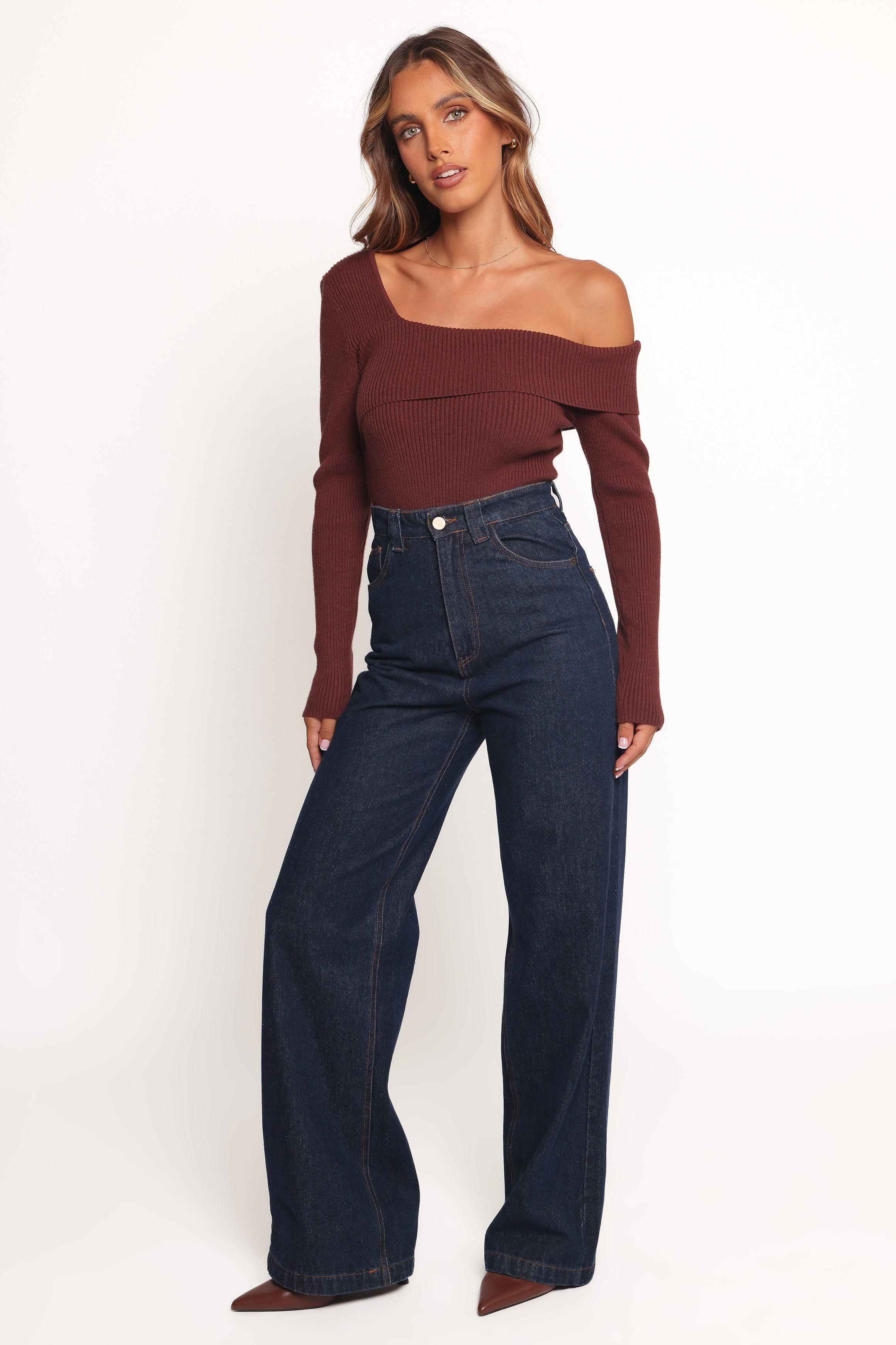 TOPS Aleena Knit Top - Chocolate Brown